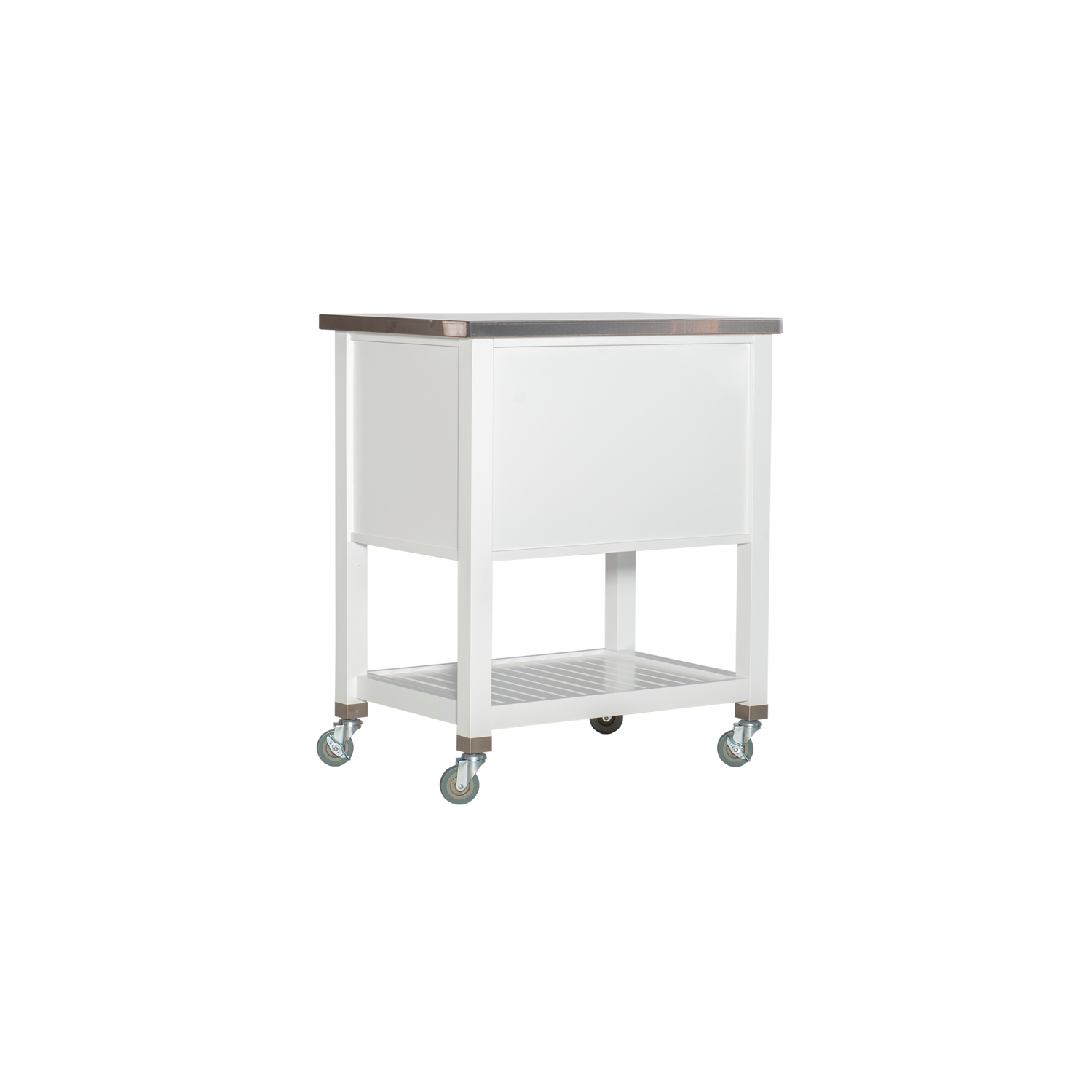 Linon Robbin Wood Kitchen Storage and Prep Cart in White