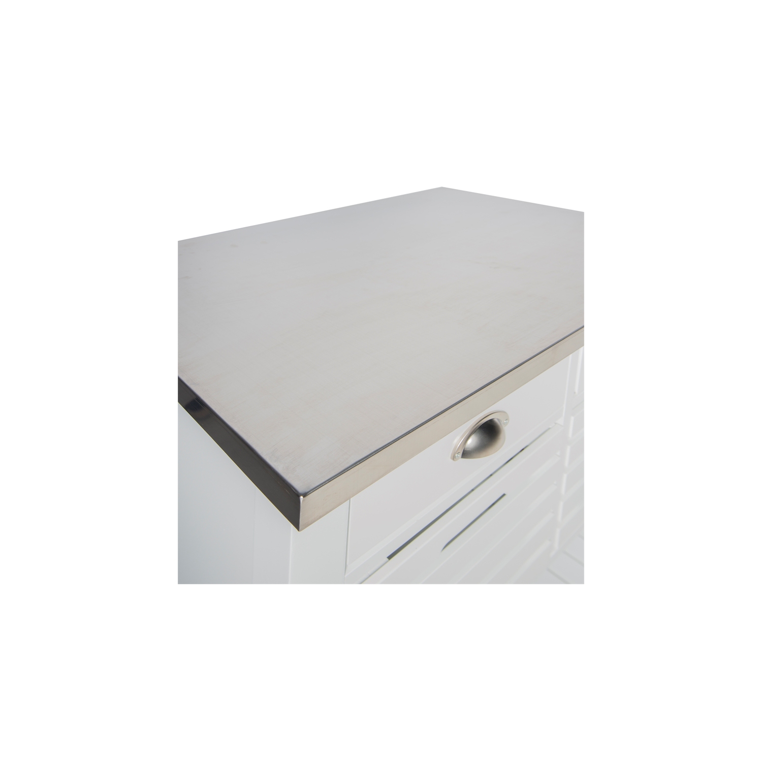 Linon Robbin Wood Kitchen Storage and Prep Cart in White