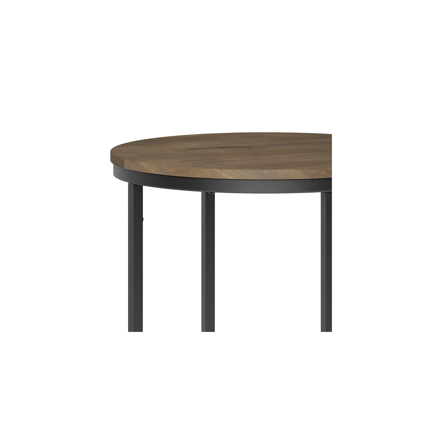 Simpli Home Jenna Industrial 18 " Metal Round Accent Side Table in Warm Gray