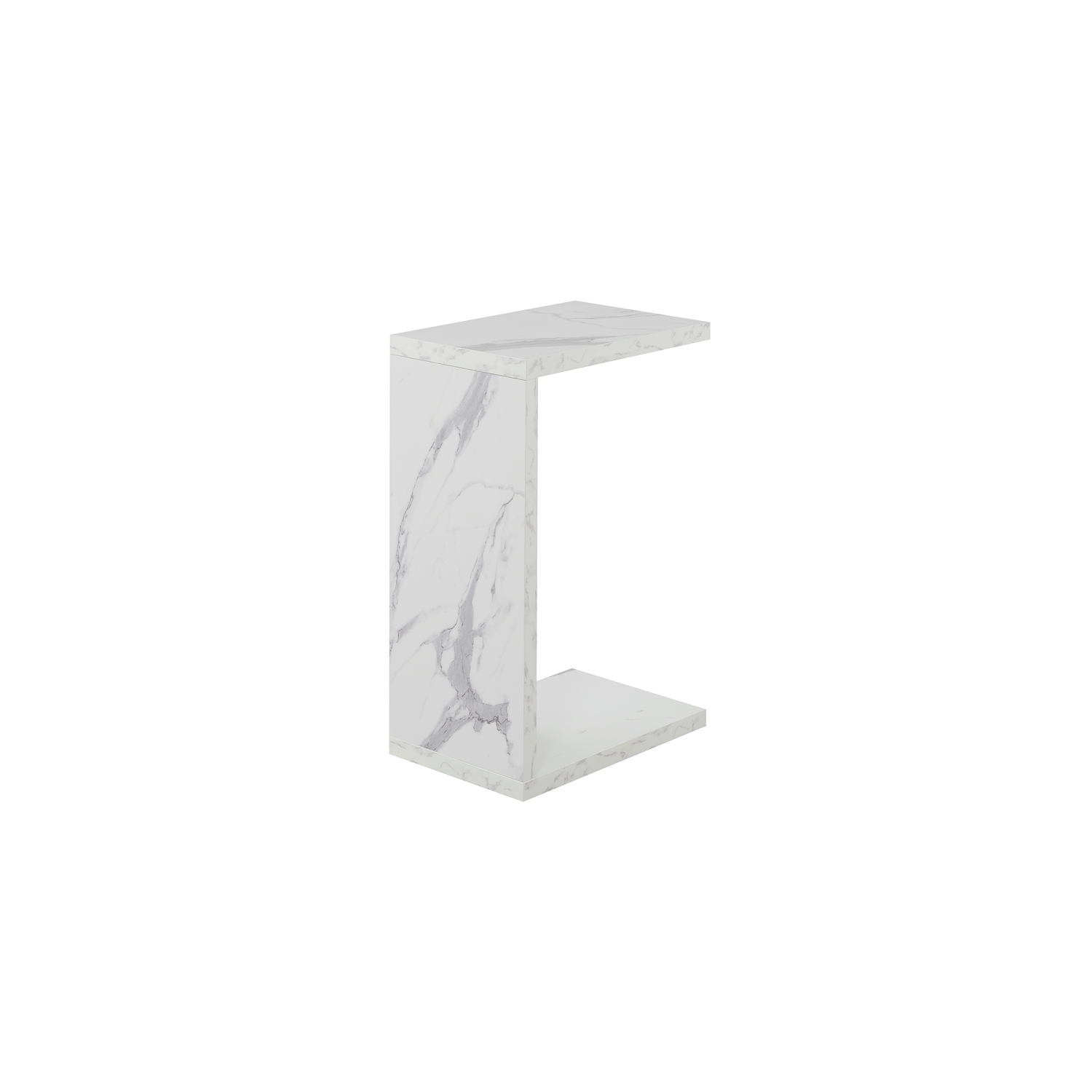 Convenience Concepts Northfield Admiral C End Table in Faux White Marble Wood