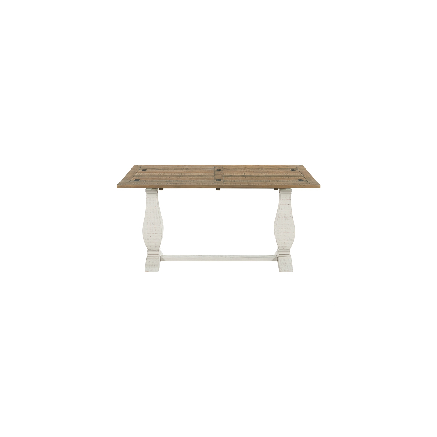 Bowery Hill Farmhouse Solid Wood Flip Top Sofa Table White Stain and Natural