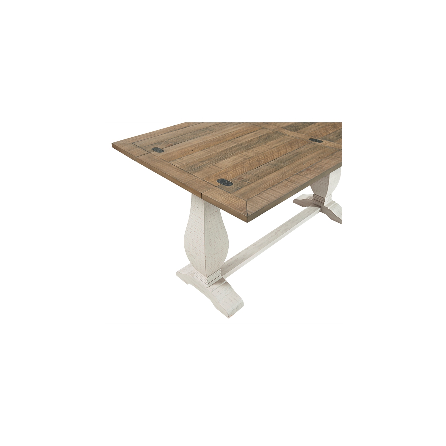 Bowery Hill Farmhouse Solid Wood Flip Top Sofa Table White Stain and Natural