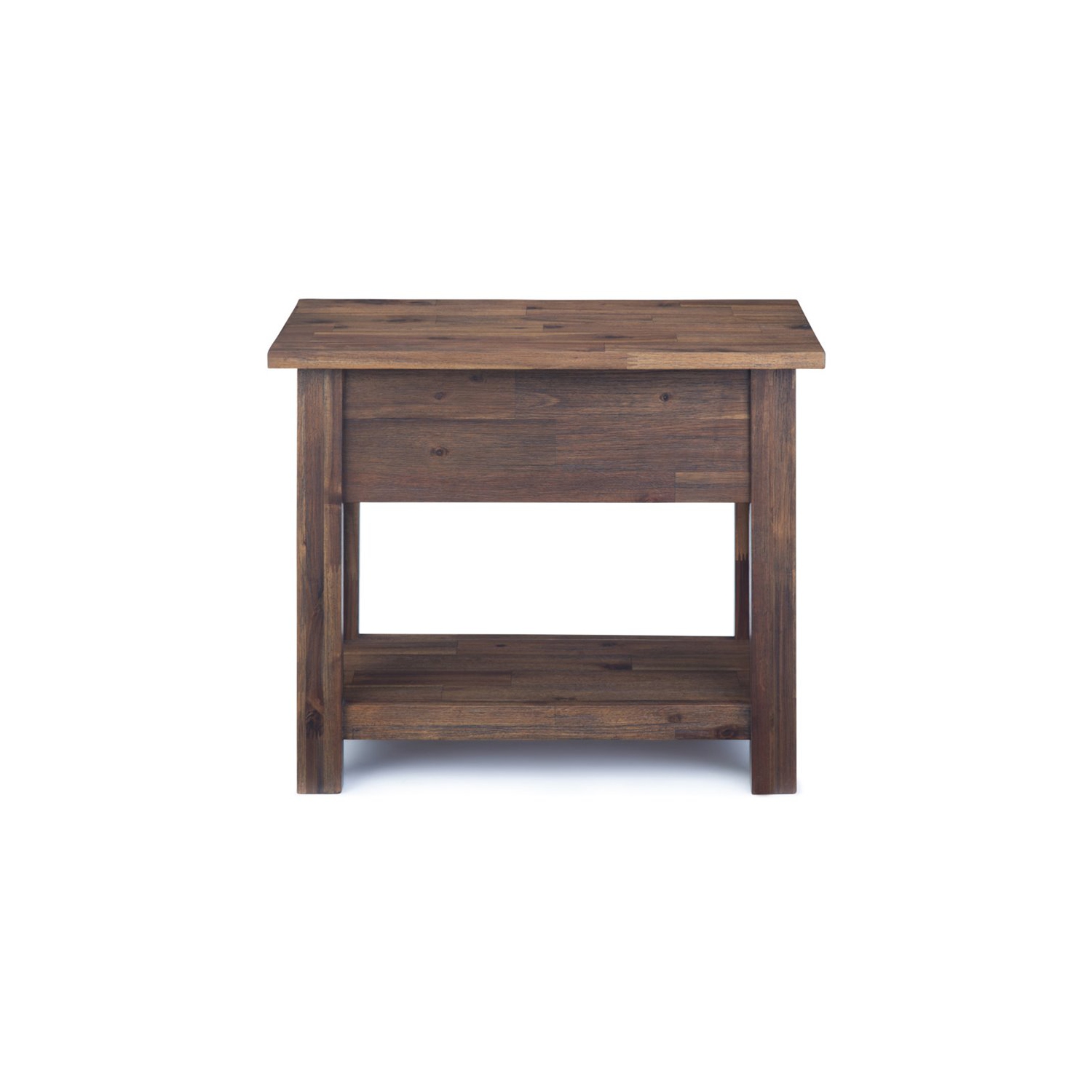 Simpli Home Monroe SOLID ACACIA WOOD 14 " Rectangle Rustic Narrow Side Table in Distressed Charcoal Brown