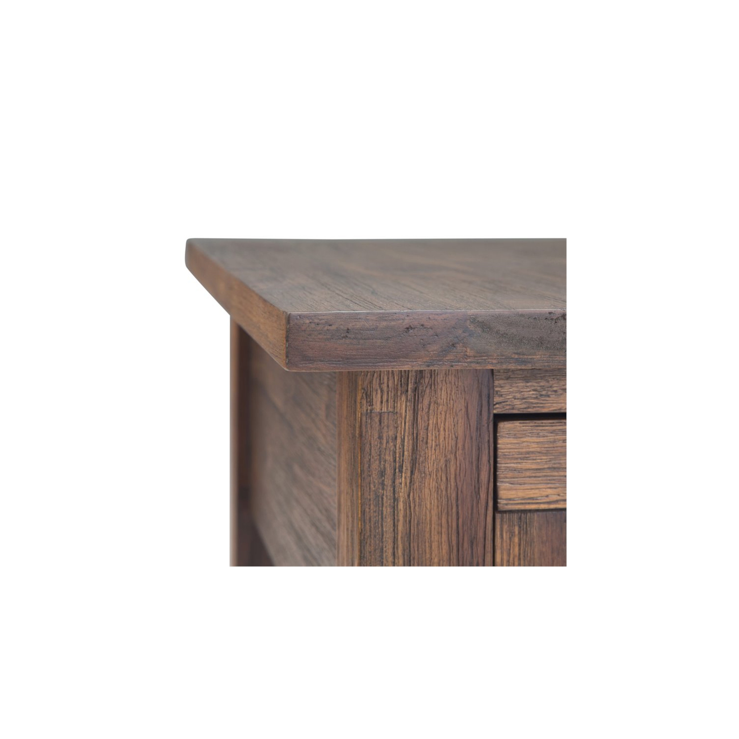 Simpli Home Monroe SOLID ACACIA WOOD 14 " Rectangle Rustic Narrow Side Table in Distressed Charcoal Brown