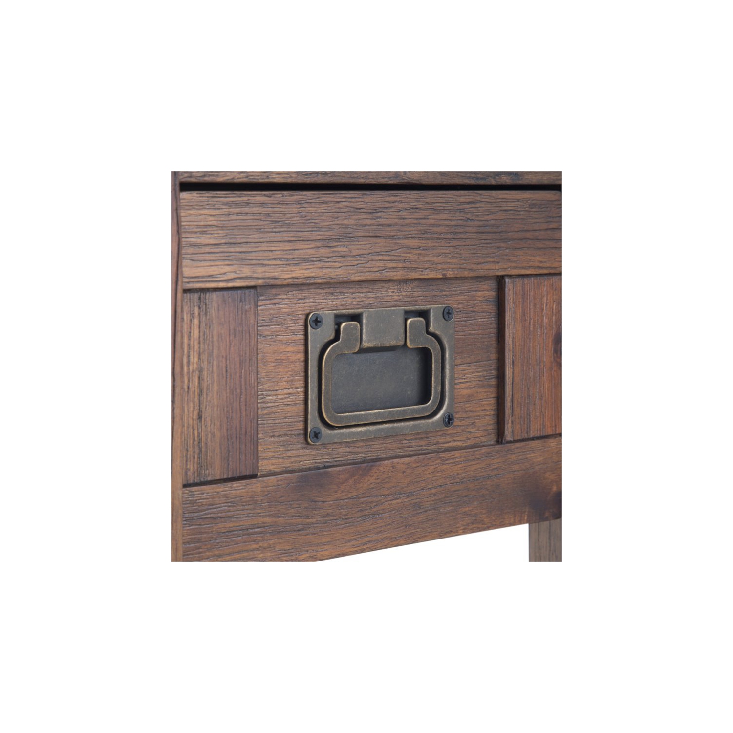 Simpli Home Monroe SOLID ACACIA WOOD 14 " Rectangle Rustic Narrow Side Table in Distressed Charcoal Brown