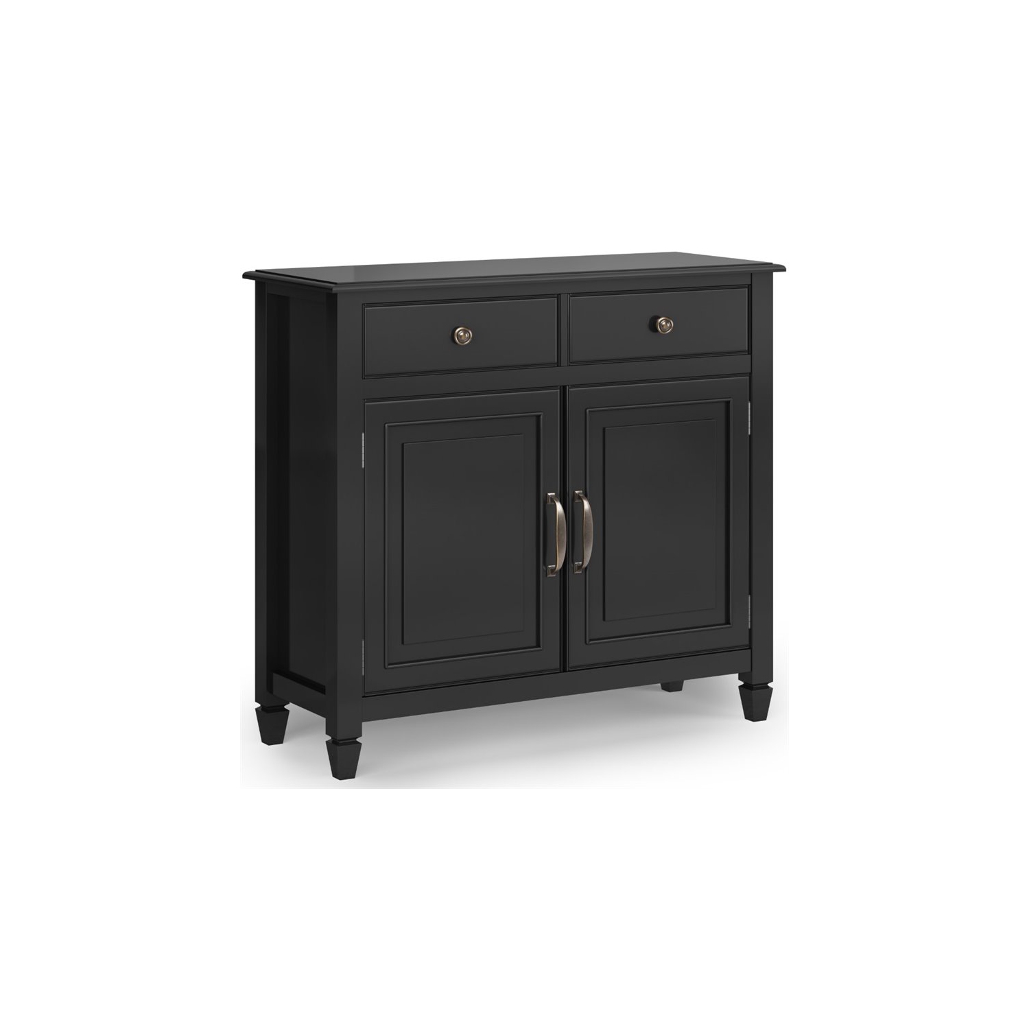 Simpli Home Connaught 2 Door Solid Wood Entryway Console Table in Black
