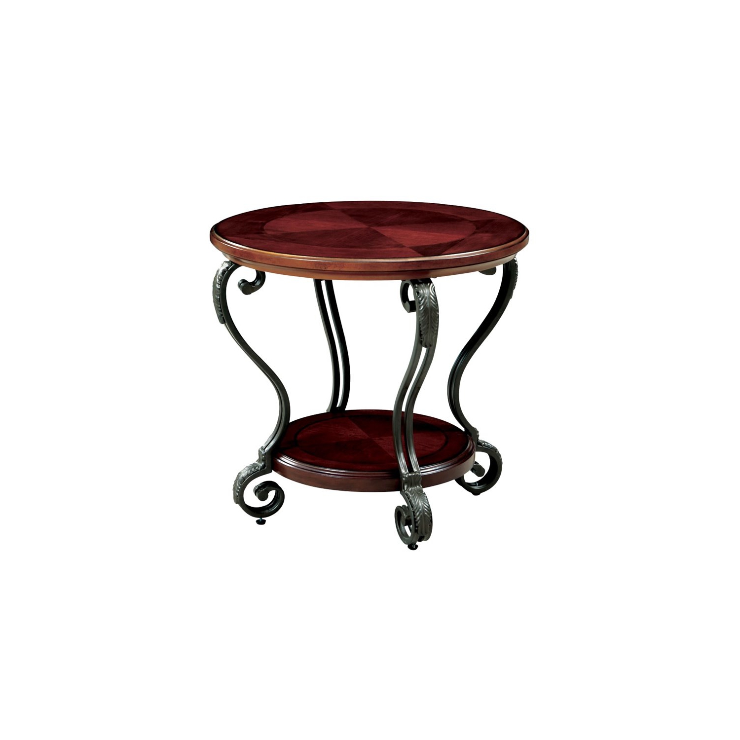 Furniture of America Azea Traditional Wood 1-Shelf End Table in Brown Cherry