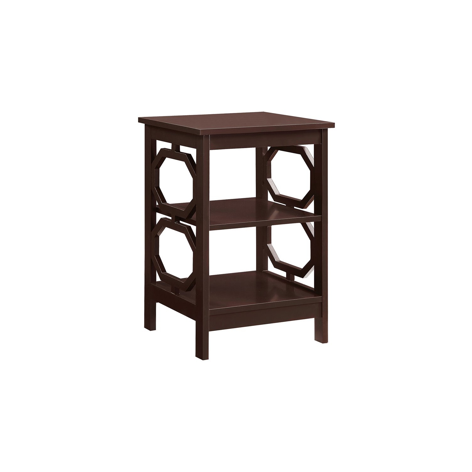 Convenience Concepts Omega 16" Square End Table in Espresso Wood Finish