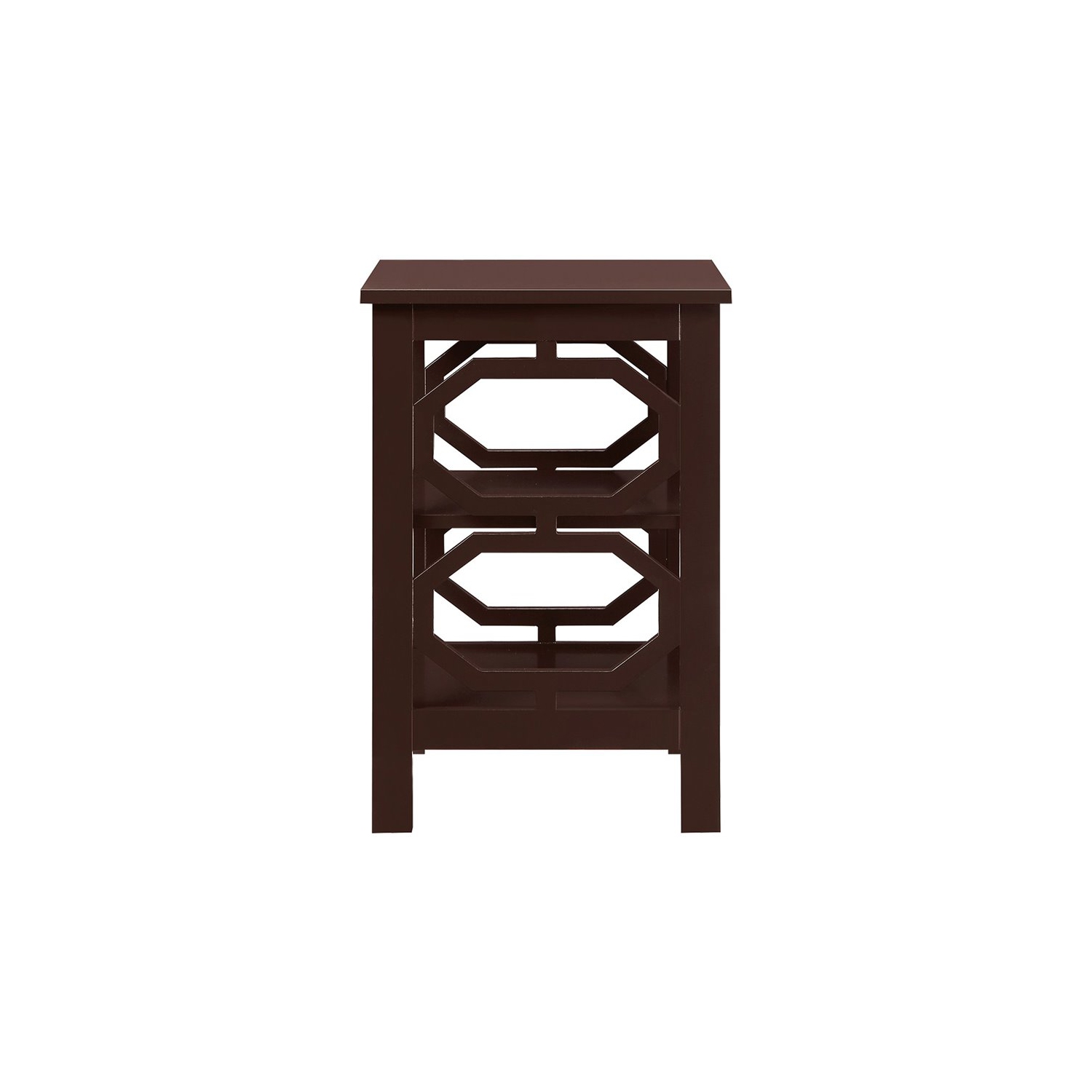 Convenience Concepts Omega 16" Square End Table in Espresso Wood Finish