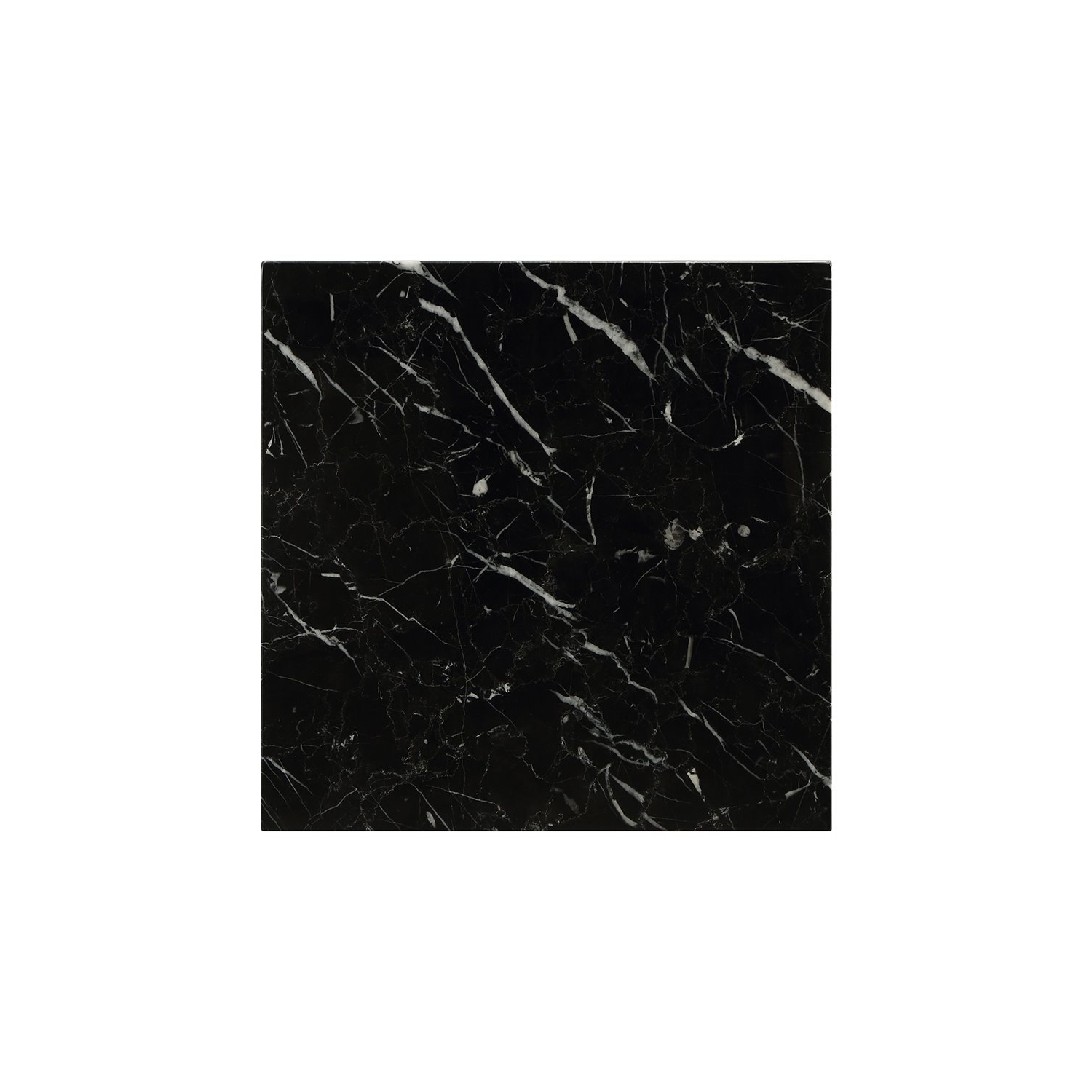 ACME Telestis 22" Square Marble Top End Table in Black and Gold