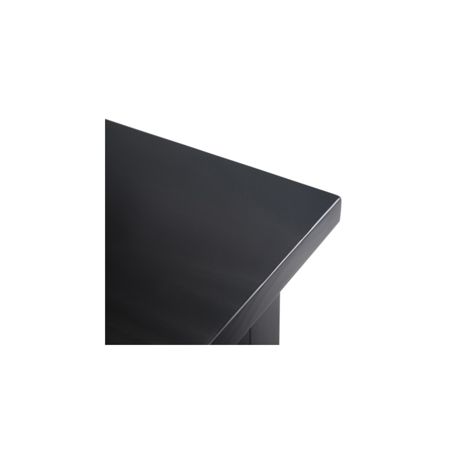 Simpli Home Warm Shaker Wood 14" Rectangle Transitional Narrow Side Table in Black