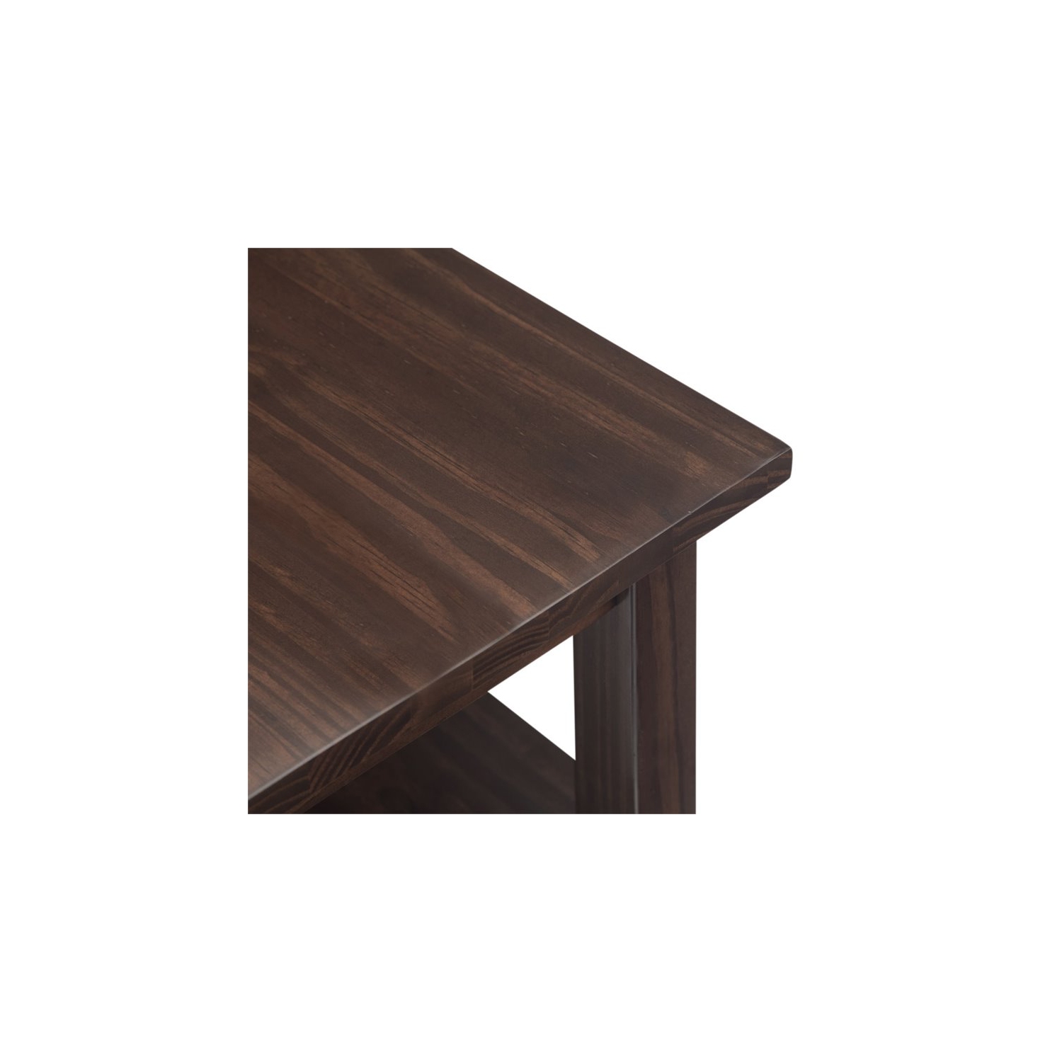 Simpli Home Warm Shaker Wood 14" Rectangle Transitional Narrow Side Table in Tobacco Brown