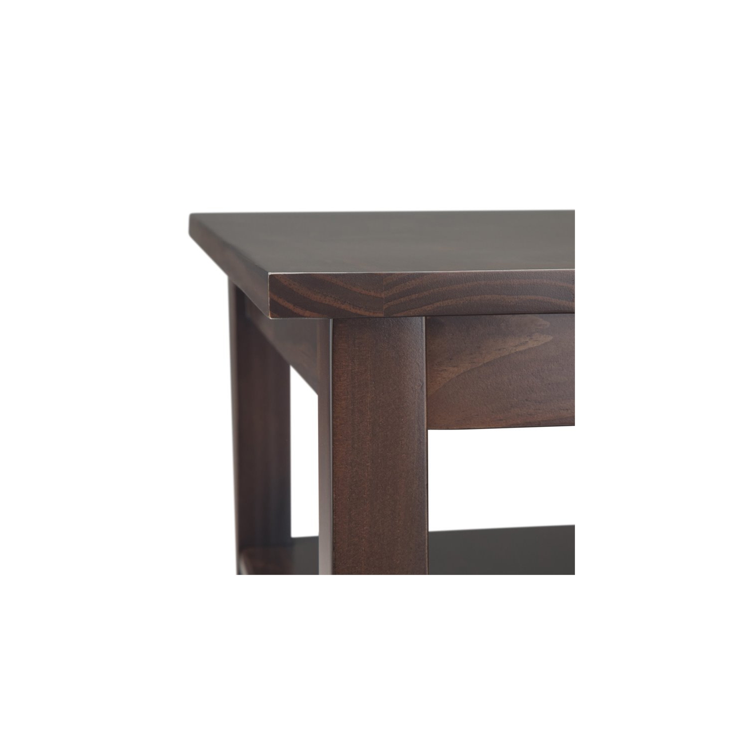 Simpli Home Warm Shaker Wood 14" Rectangle Transitional Narrow Side Table in Tobacco Brown