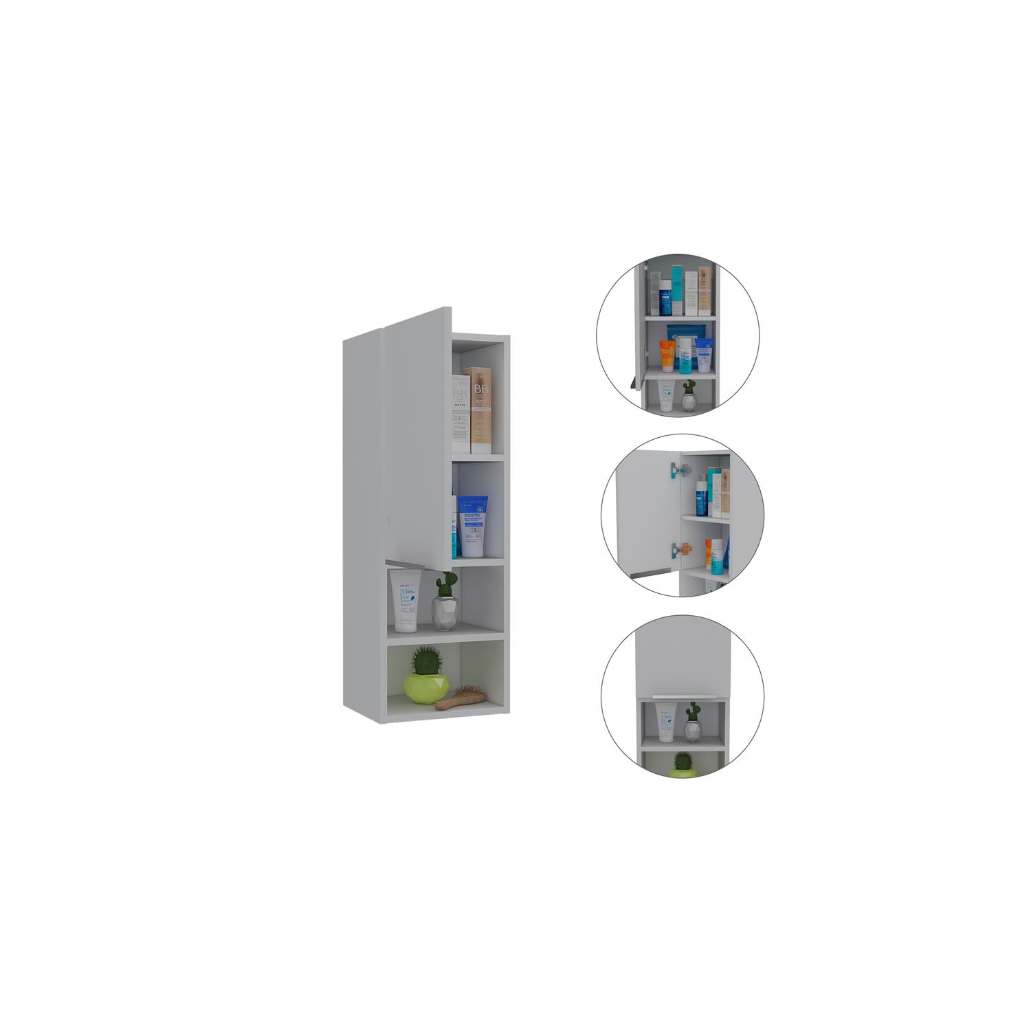 Bowery Hill Contemporary Bathroom Medicine Cabinet in White