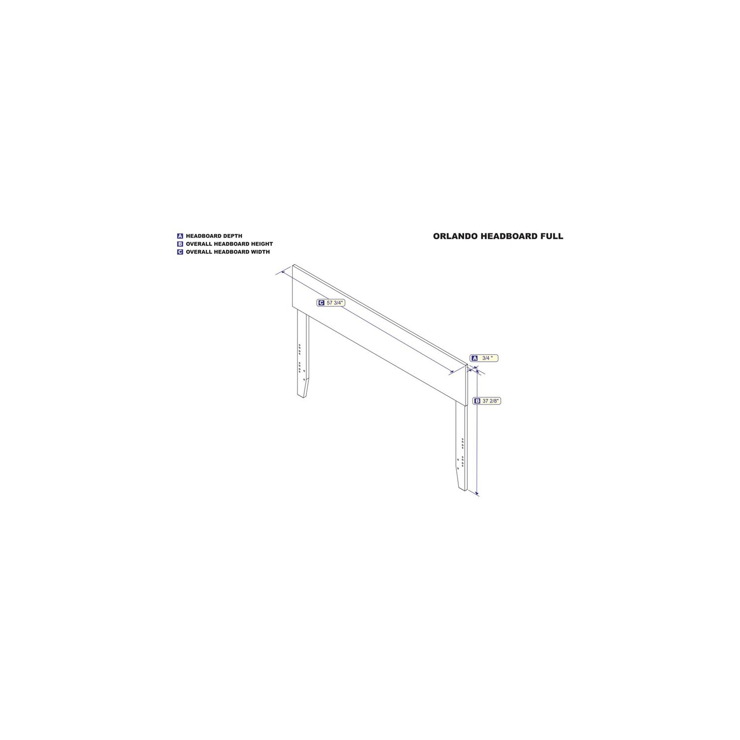 AFI Orlando Full Panel Solid Wood Headboard in Espresso