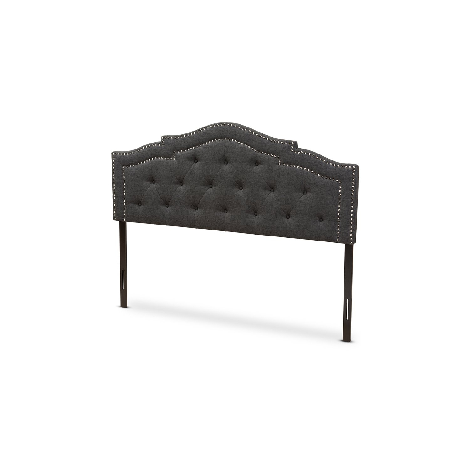Baxton Studio Edith Tufted Queen Panel Headboard in Dark Gray