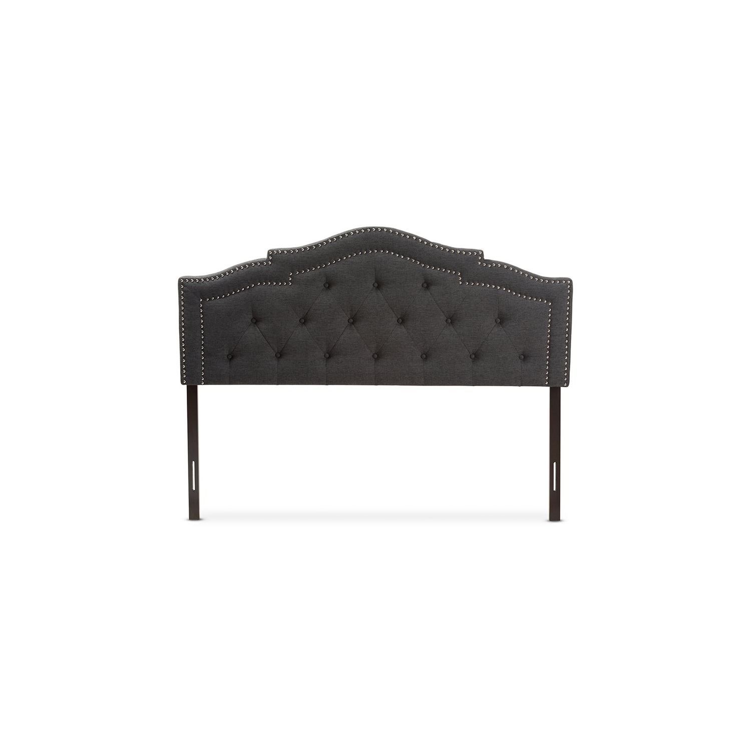 Baxton Studio Edith Tufted Queen Panel Headboard in Dark Gray