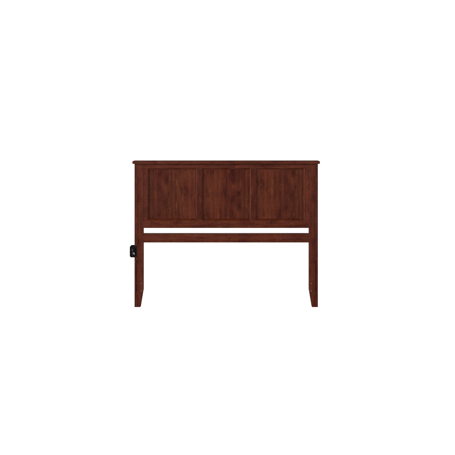 AFI Madison Queen Solid Wood Panel Headboard with Device Charger in Walnut