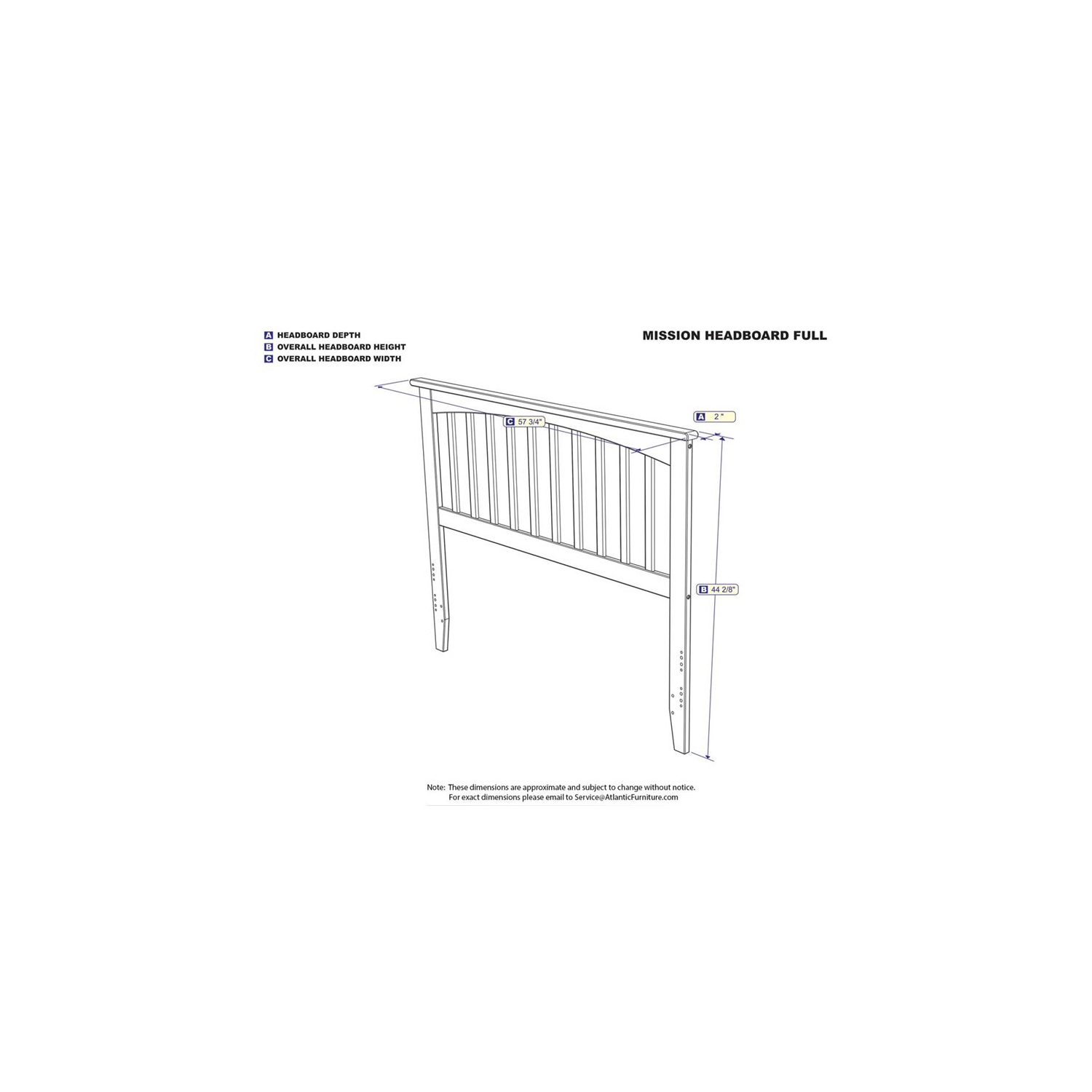 AFI Mission Full Solid Wood Headboard with Device Charger in Walnut