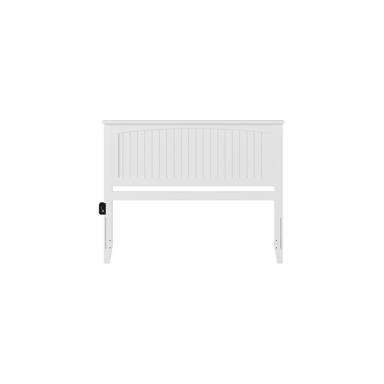 AFI Nantucket King Solid Wood Panel Headboard with Device Charger in White