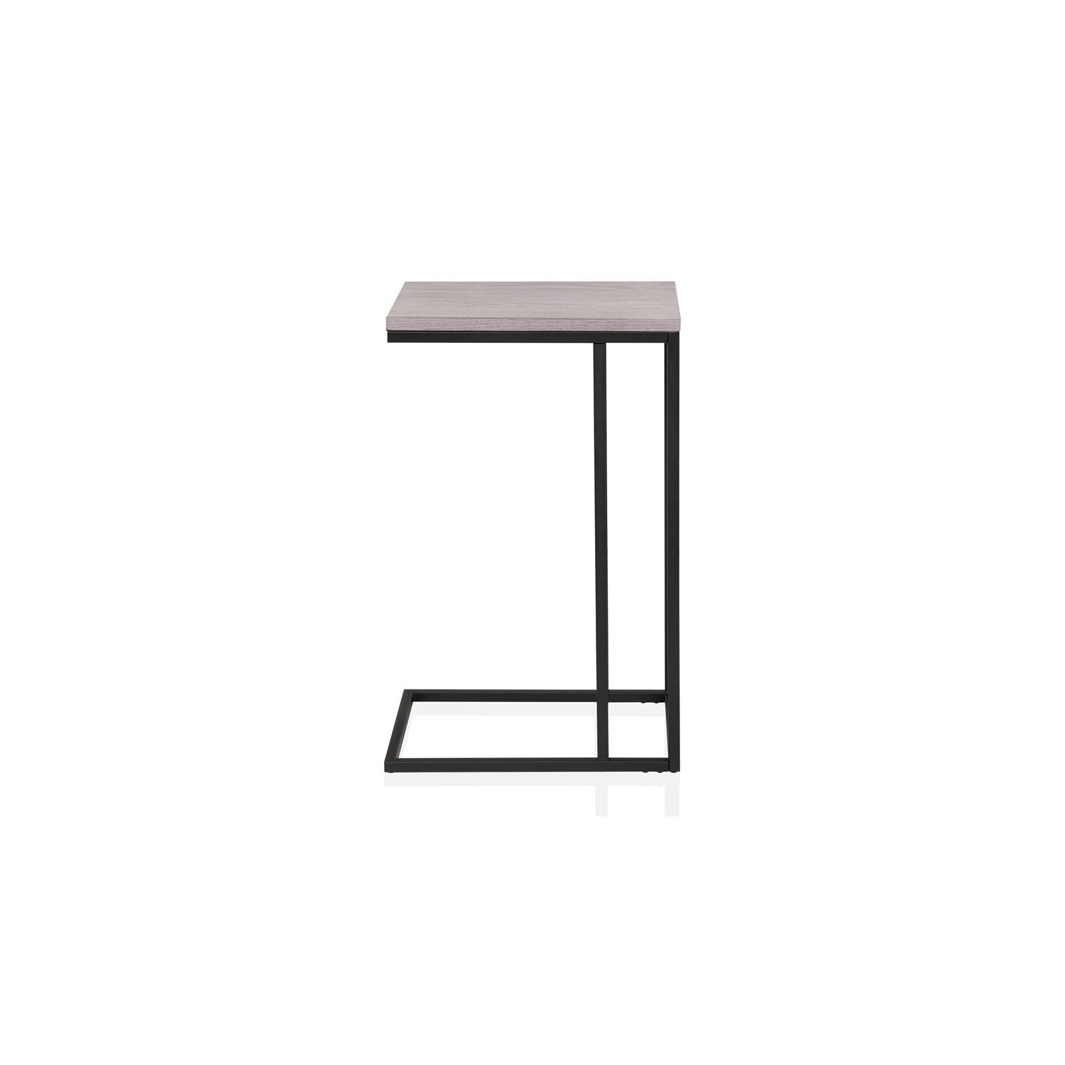 Furniture of America Vidan Rustic Metal C-Shaped Side Table in Antique White