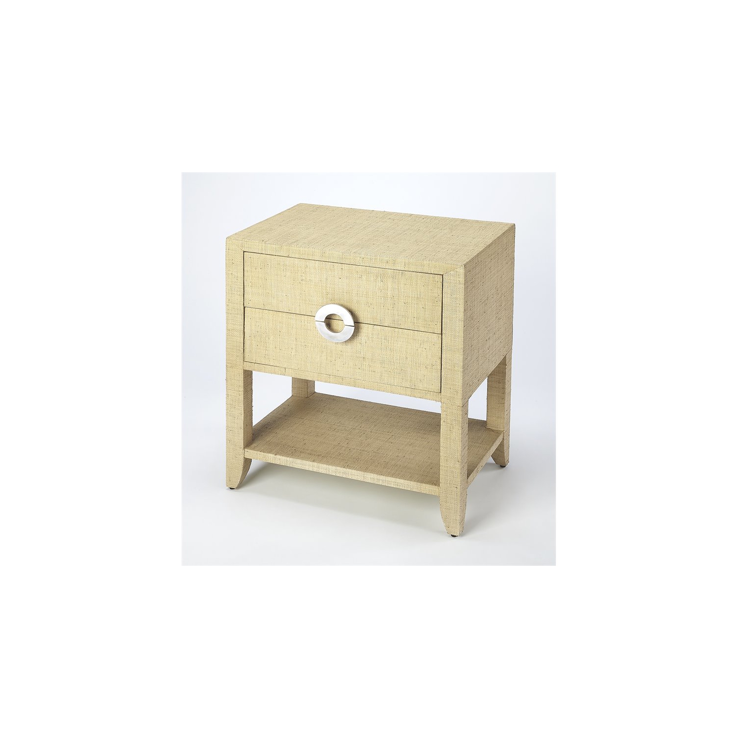 Butler Amelle Raffia End Table in Cream