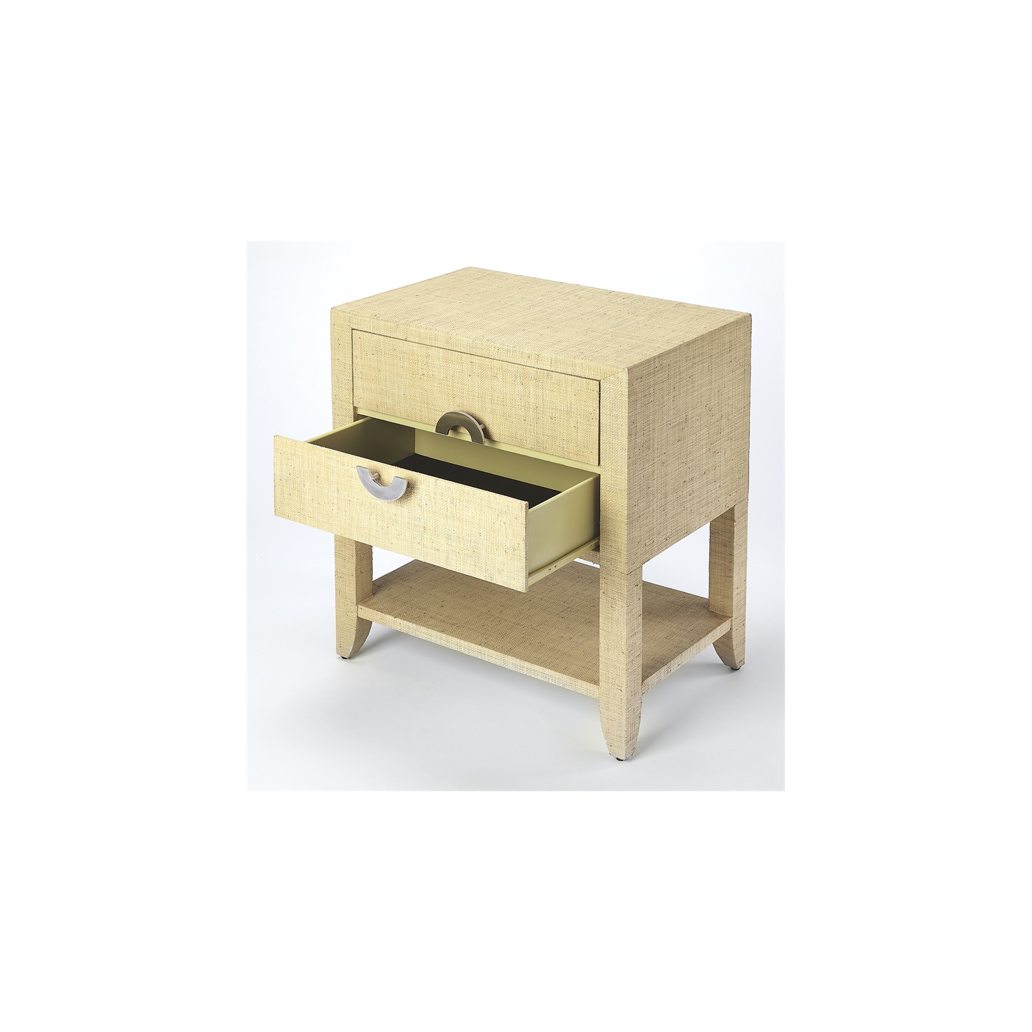Butler Amelle Raffia End Table in Cream