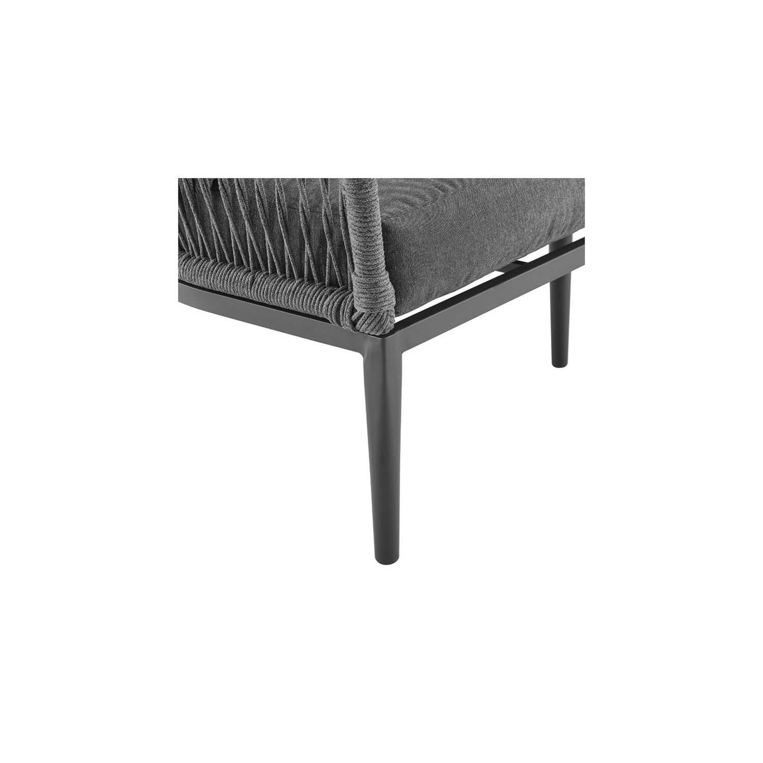 Crosley Furniture Dover 4 Piece Rattan Patio Sofa Set in Charcoal and Black