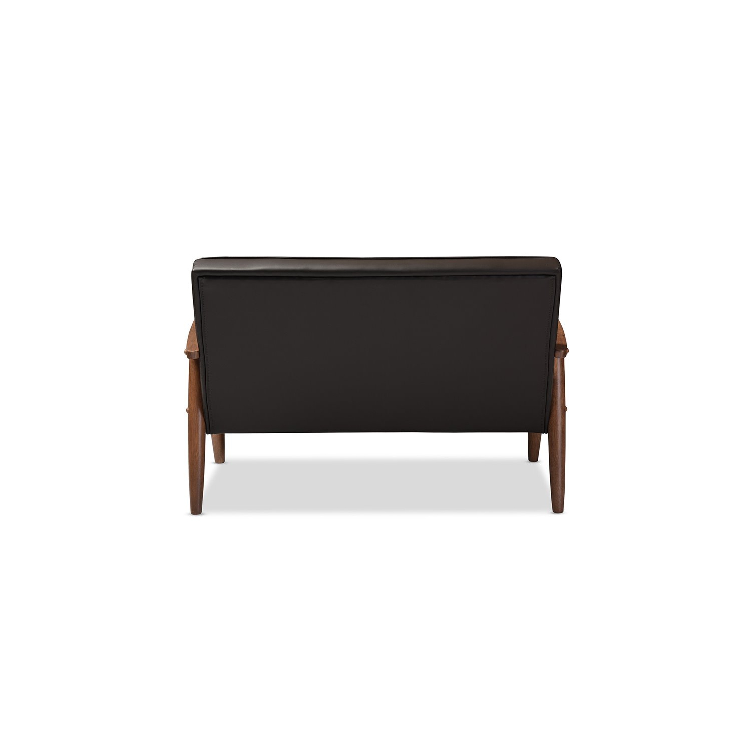 Baxton Studio – Causeuse capitonnée en similicuir Sorrento, brun foncé