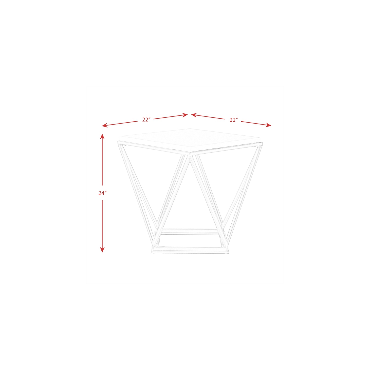 Table d’extrémité carrée Conner de Picket House Furnishings