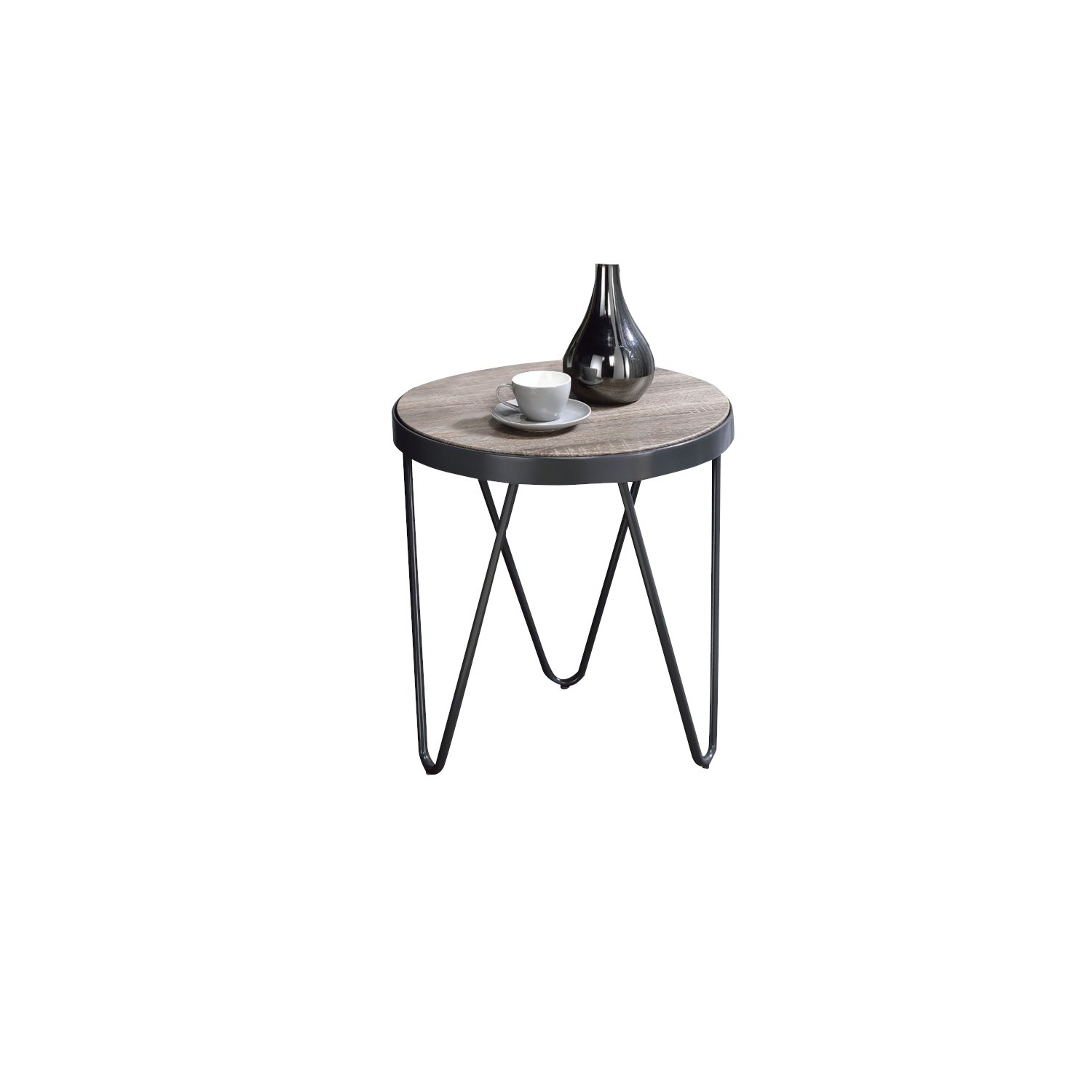 ACME Bage End Table in Weathered Gray Oak