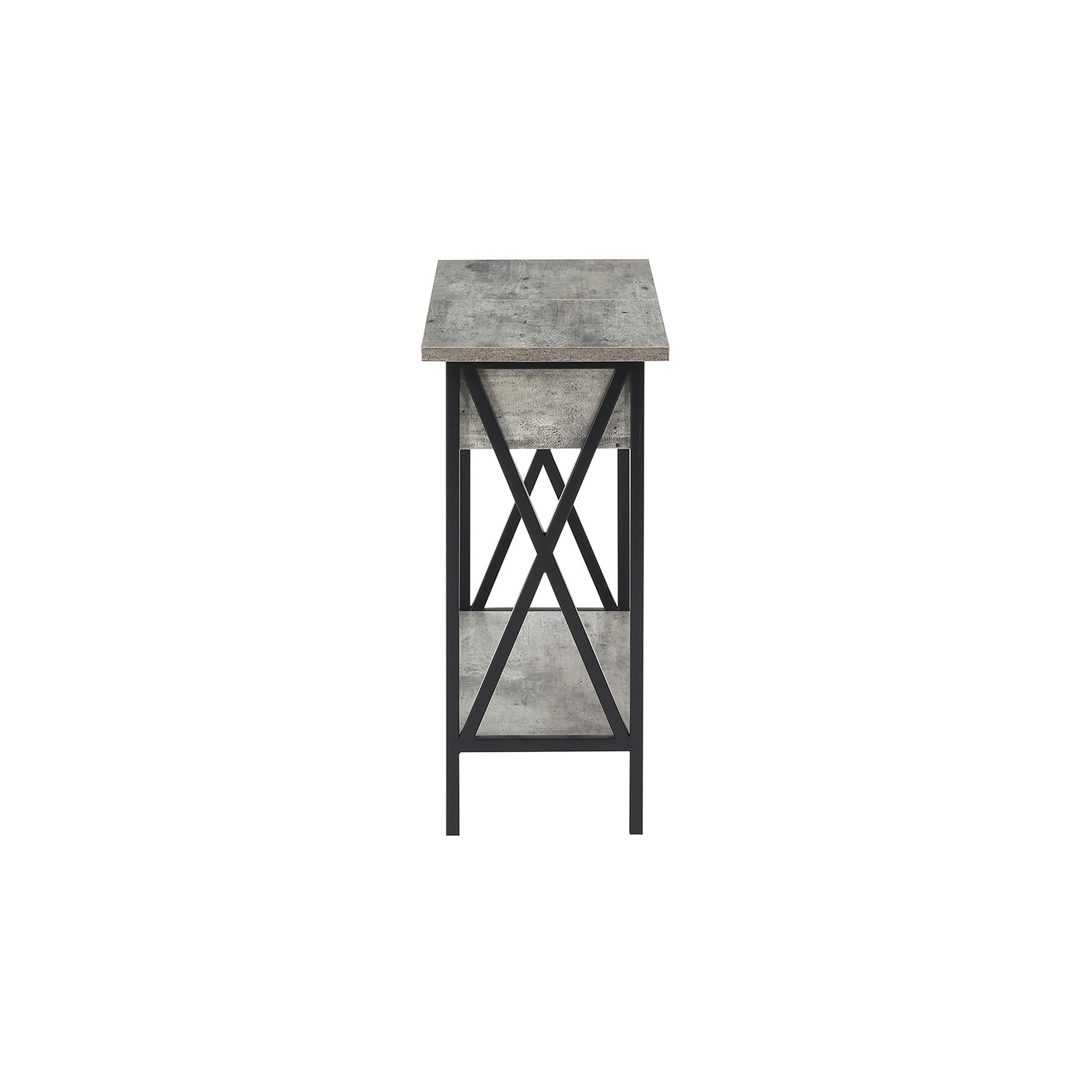 Convenience Concepts Tucson Electric Flip Top End Table in Faux Birch Gray Wood
