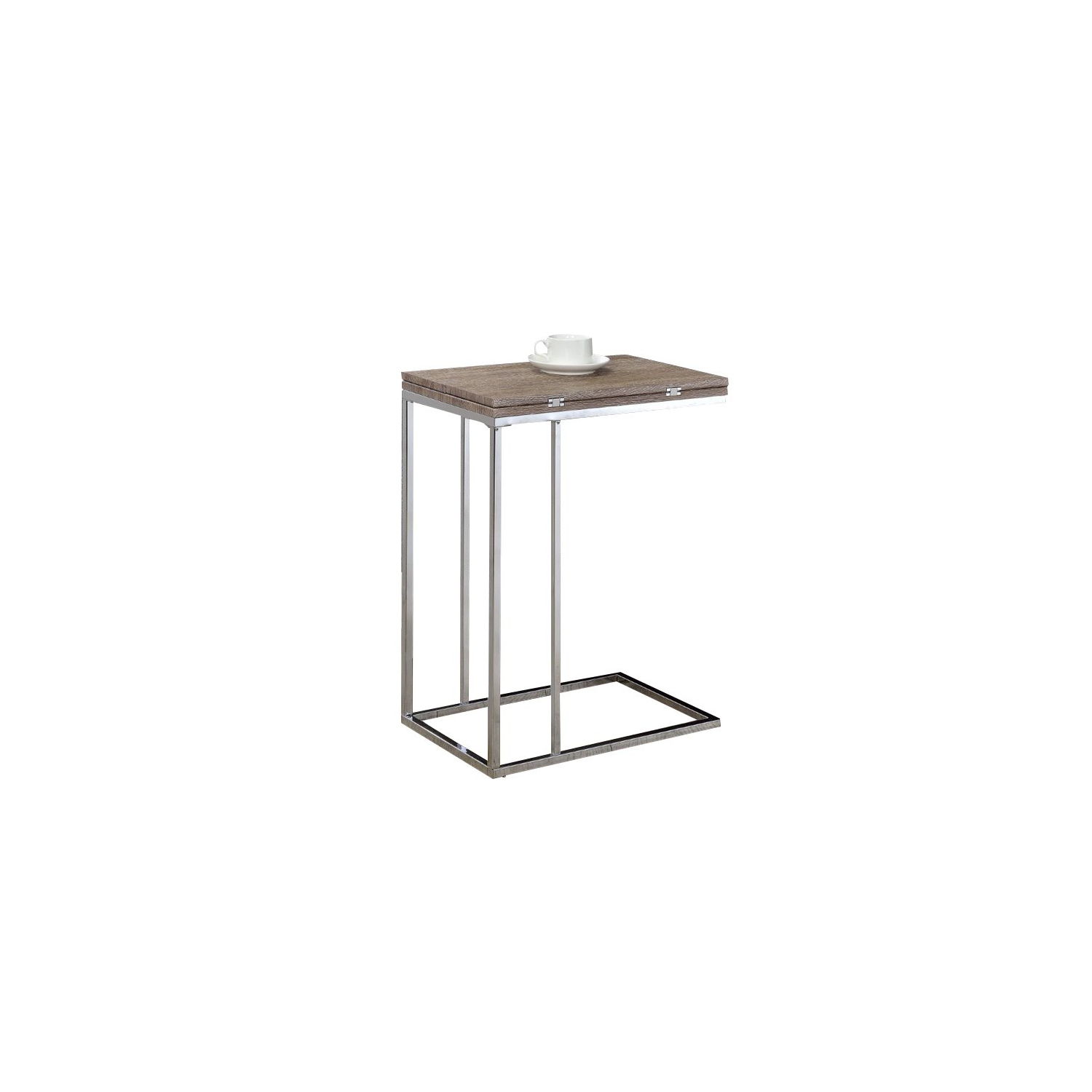 Bowery Hill End Table in Gray and Weathered Oak