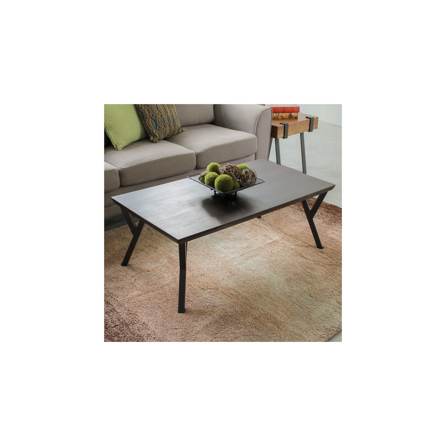 International Caravan Hamburg Wood Coffee Table in Sonoma Oak