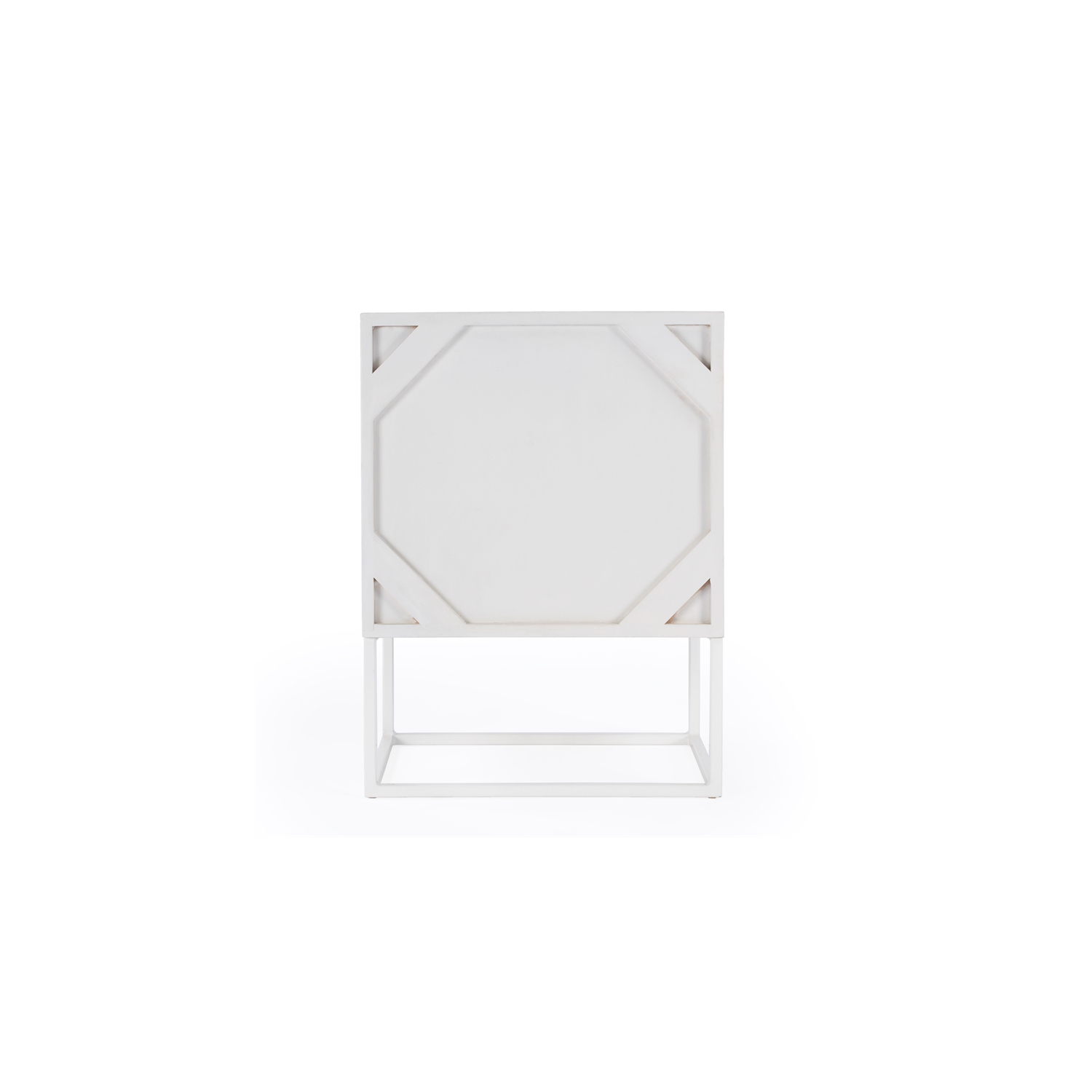 Lennasa White 2 Drawers Wood End Table