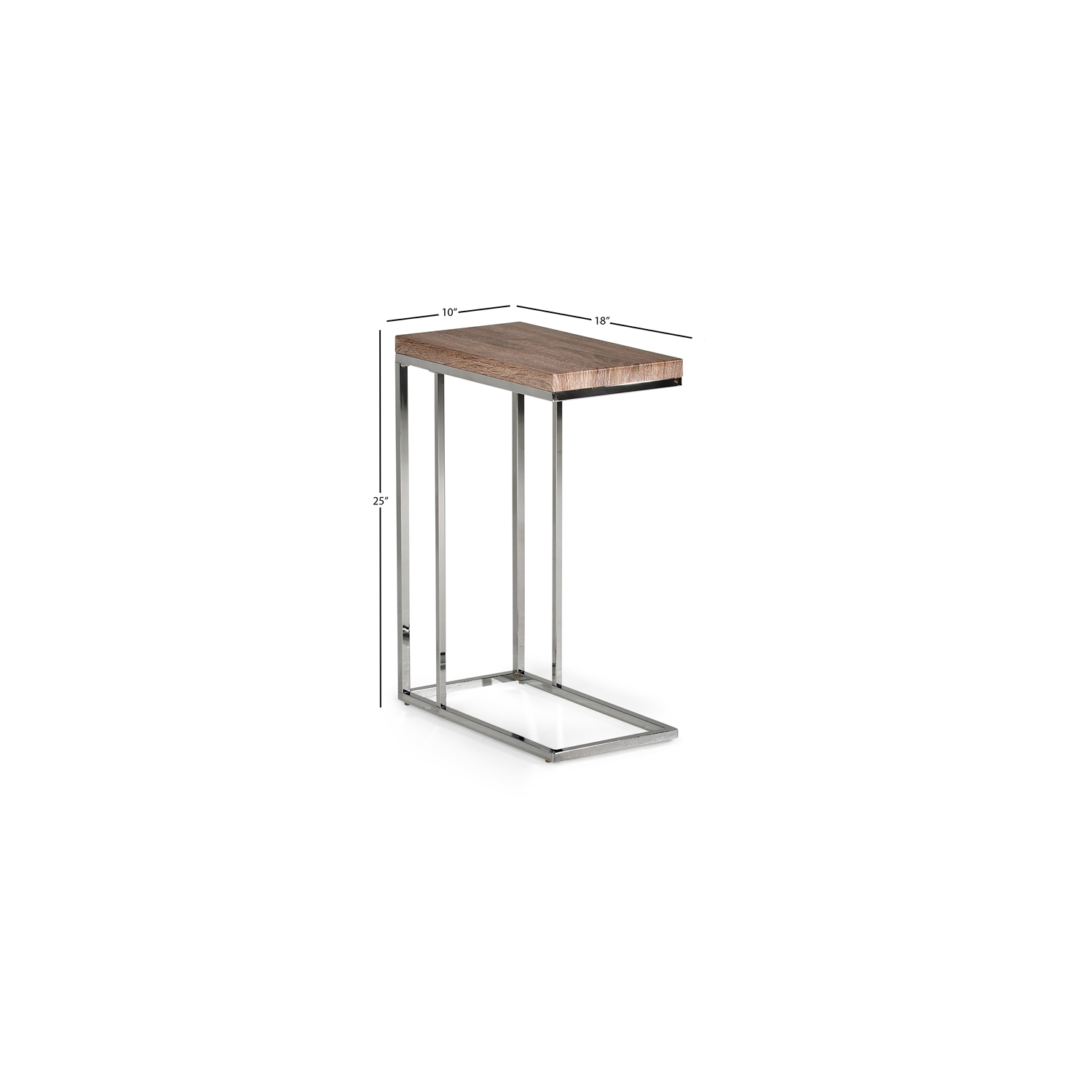 Lucia Chairside End Table in Brown