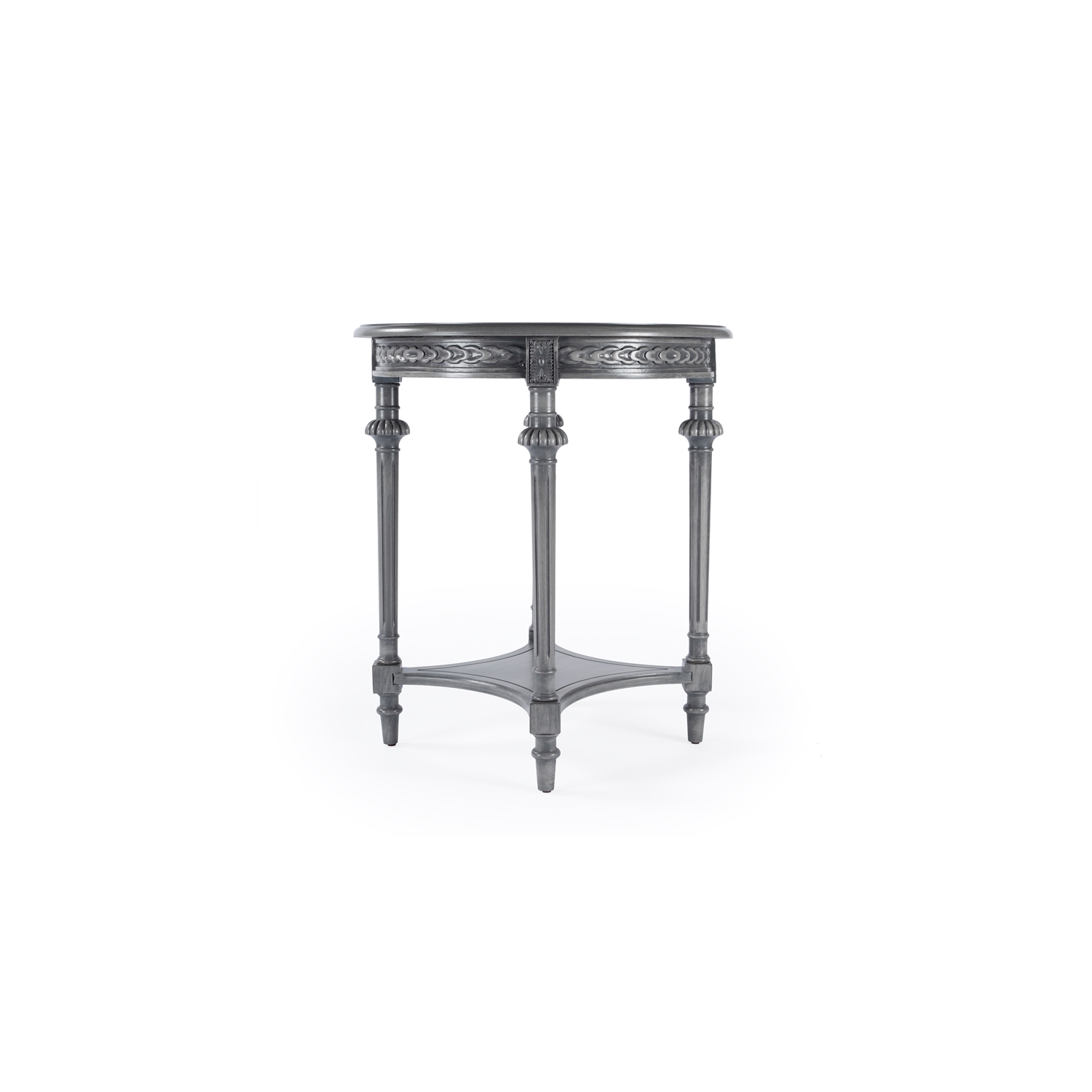 Butler Hellinger Round Gray Wood Lamp Table