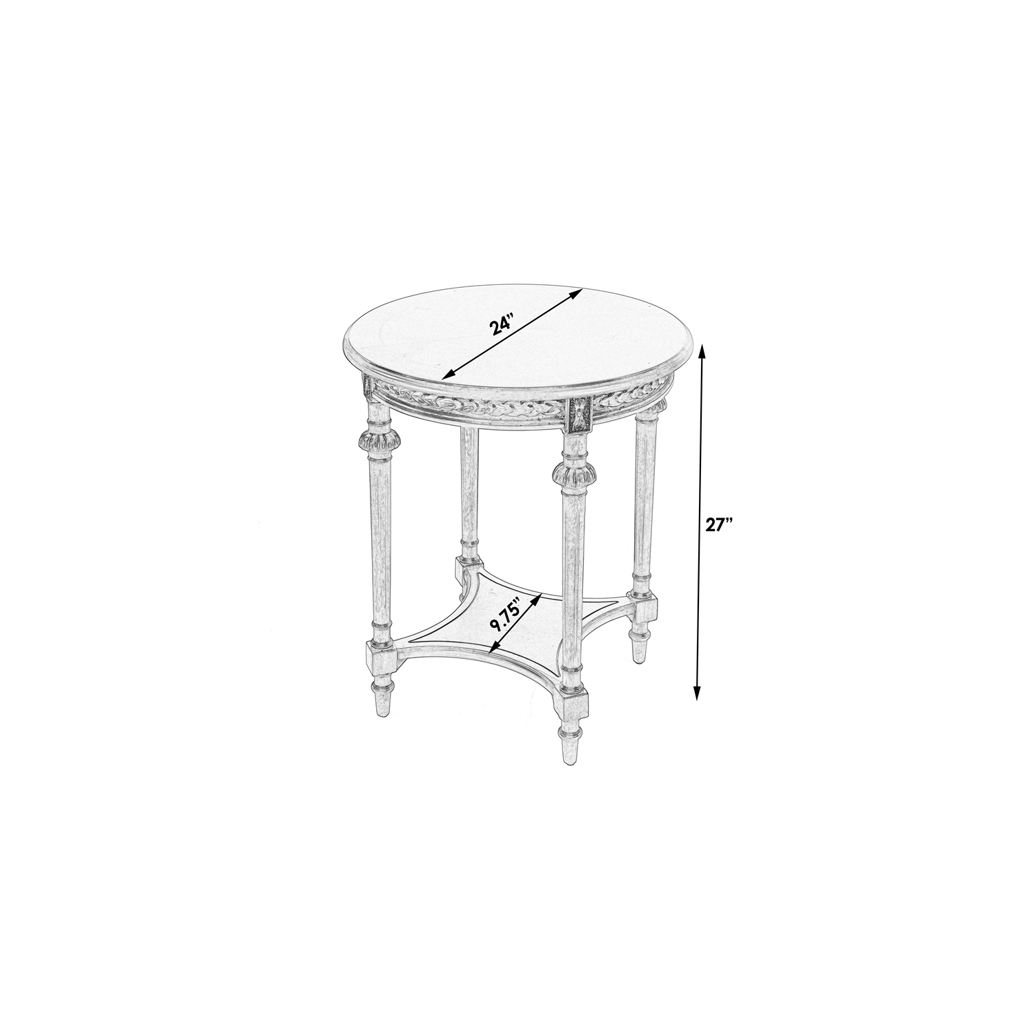 Butler Hellinger Round Gray Wood Lamp Table