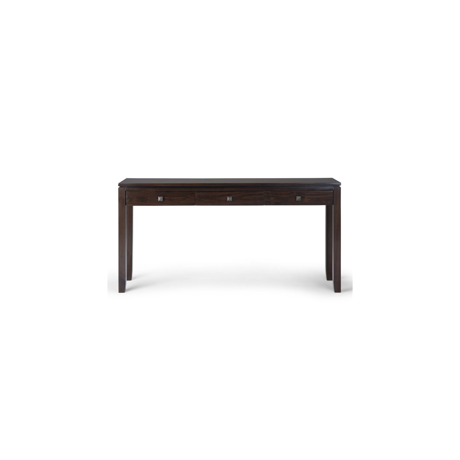 Simpli Home Cosmopolitan Solid Wood Wide Console Sofa Table in Mahogany Brown