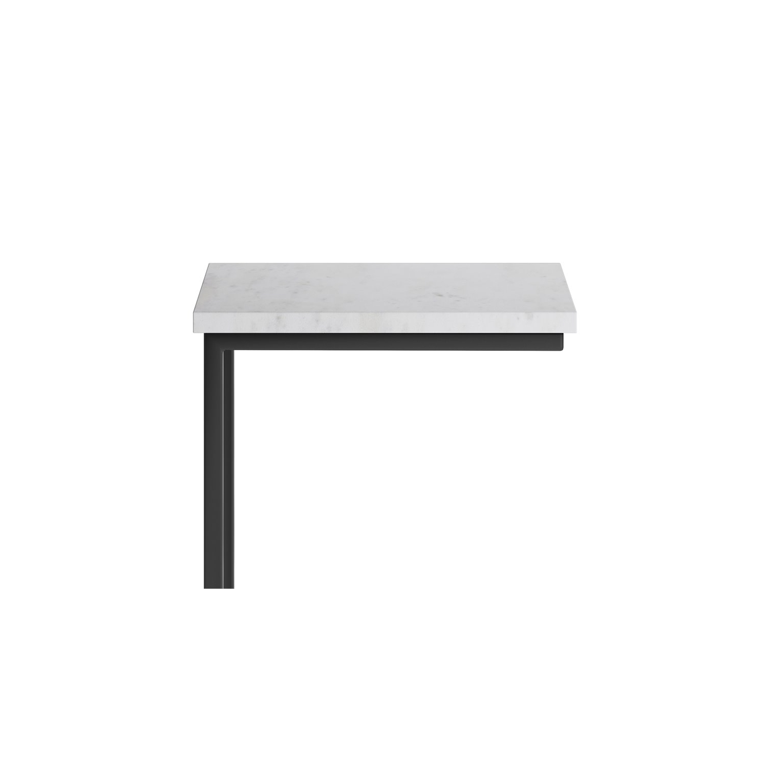 Simpli Home Skyler Industrial 18 " Metal C Side Table with Marble Top in White