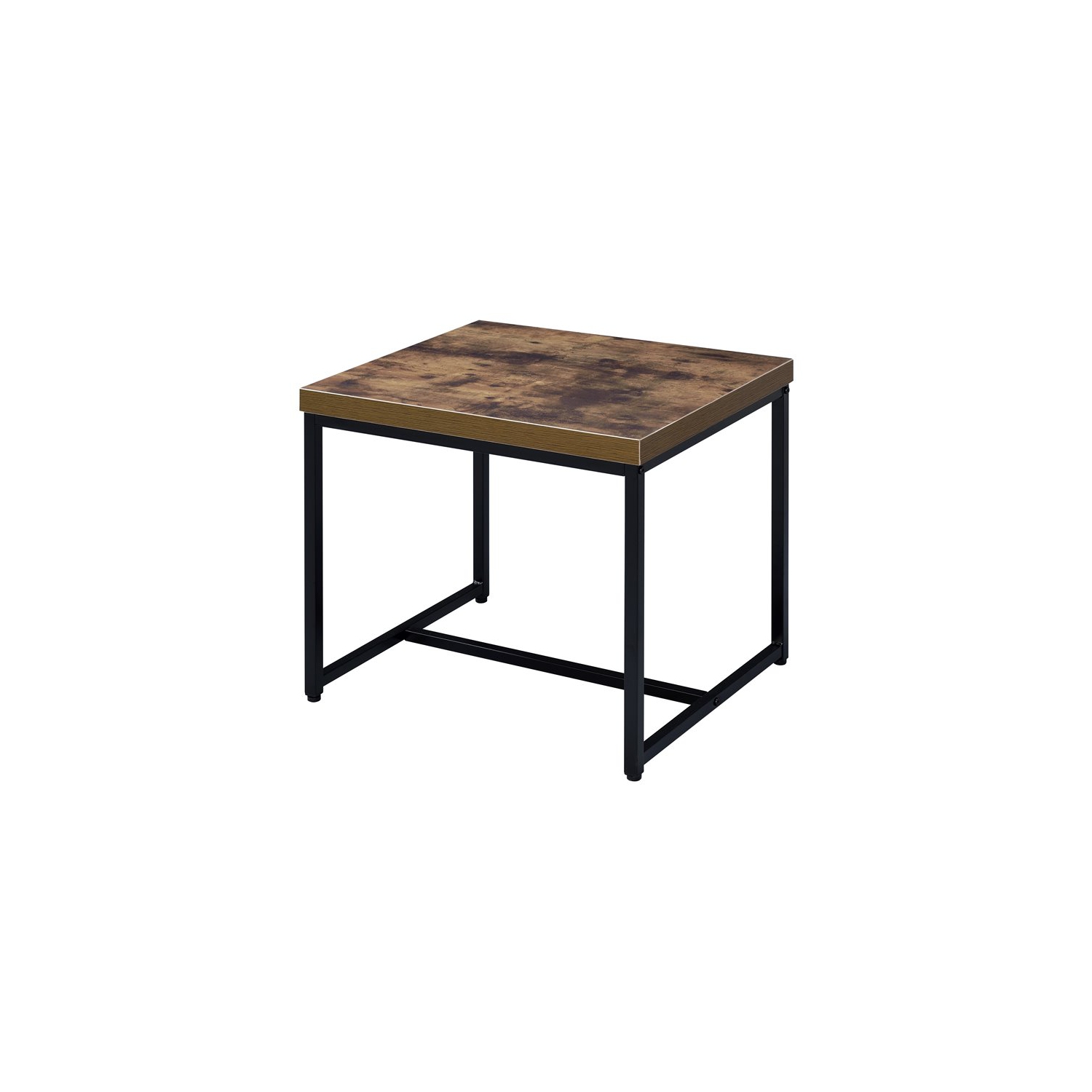 ACME – Table d’extrémité carrée Bob, chêne vieilli et noir