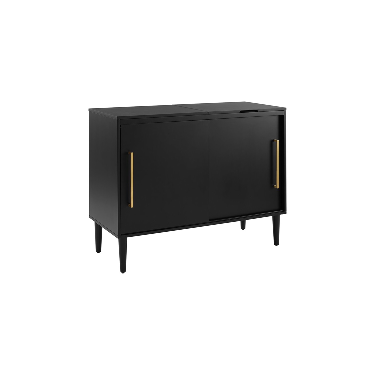 Crosley Everett Media Console Table in Matte Black