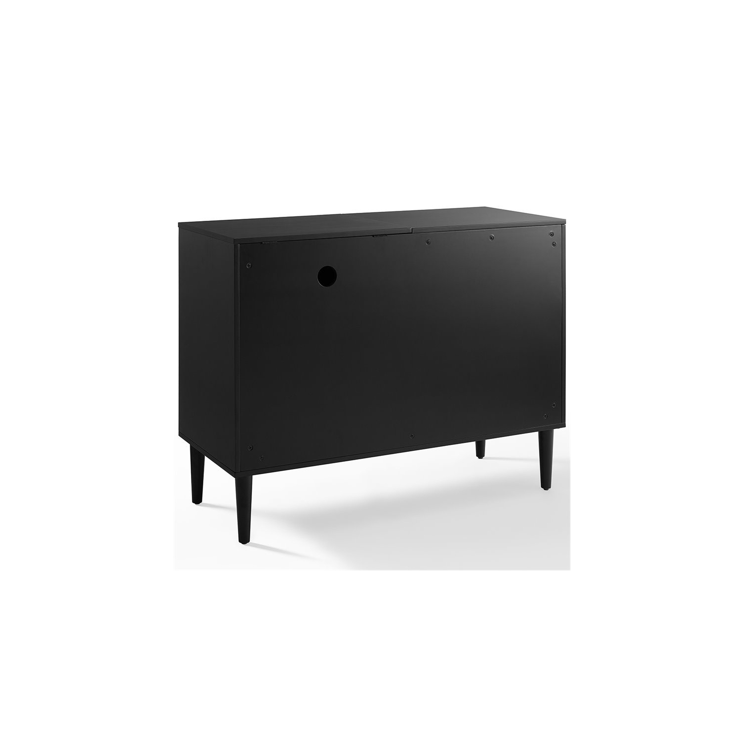 Crosley Everett Media Console Table in Matte Black