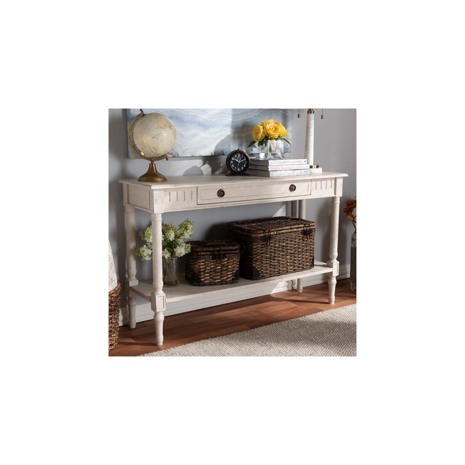 Baxton Studio Ariella 47" Console Table in Whitewashed
