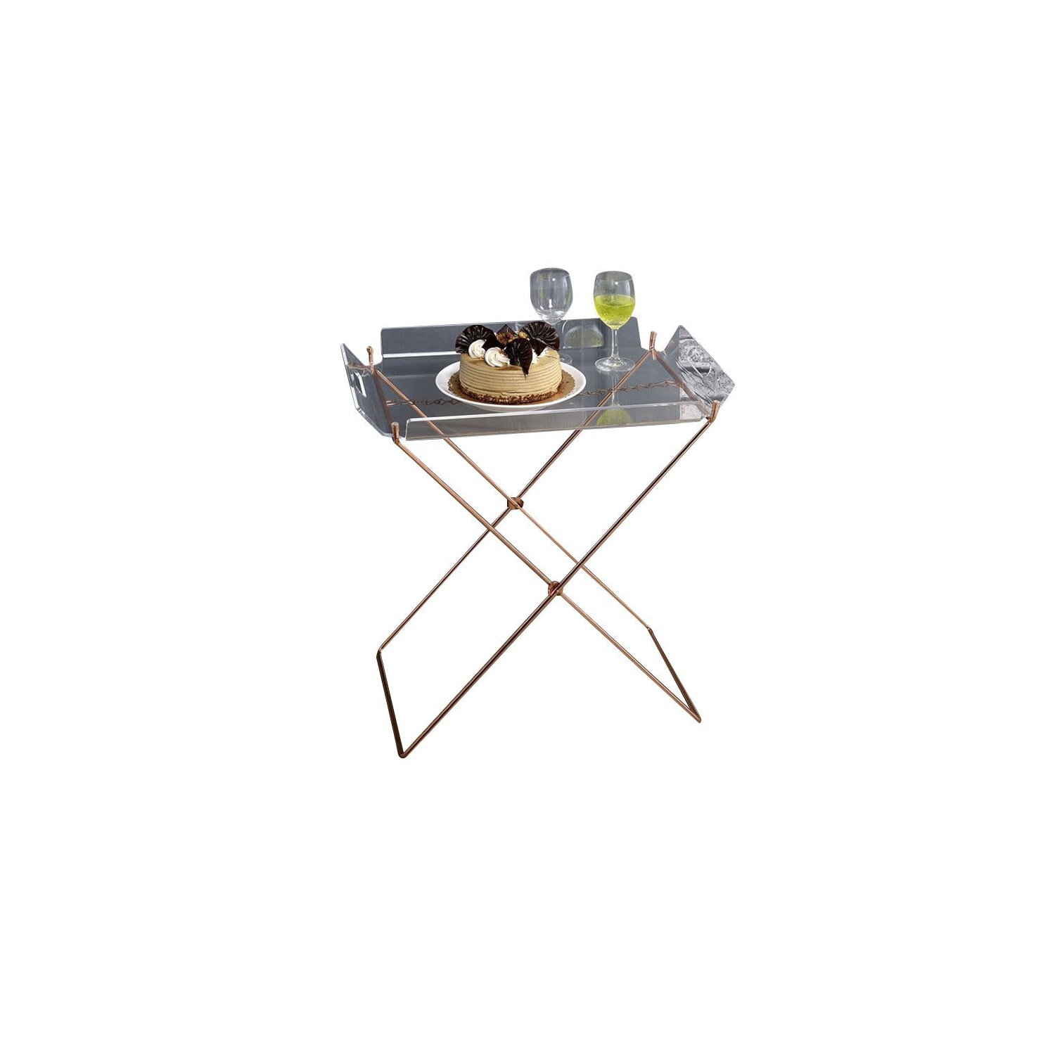 ACME Cercie Tray Table in Clear Acrylic and Copper