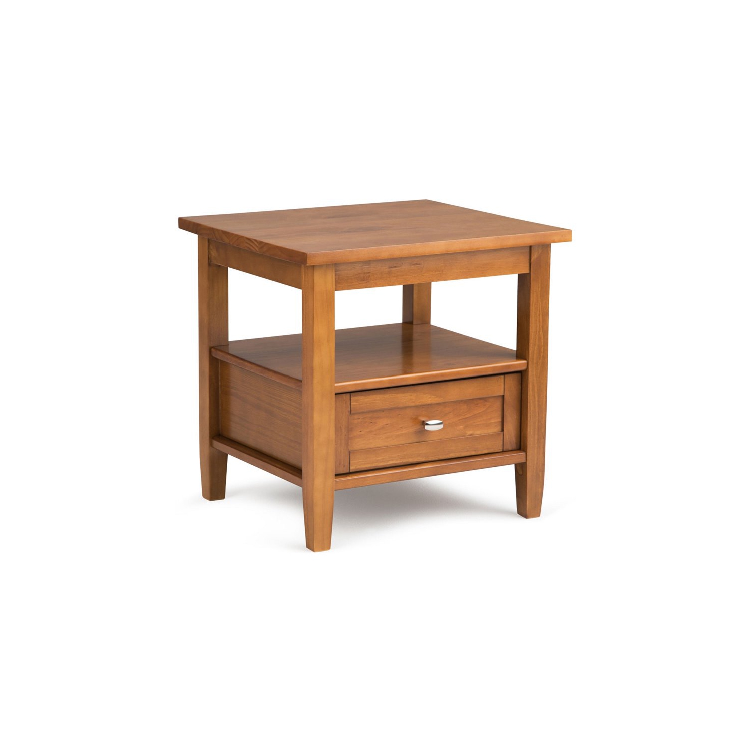 Table d’appoint rectangulaire transitionnelle de 20 po en bois Warm Shaker de Simpli Home - Brun doré clair
