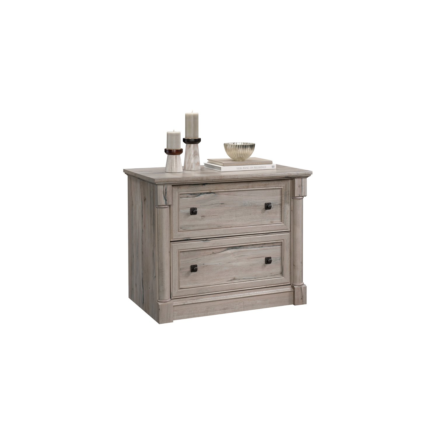 Sauder – Classeur latéral contemporain Palladia à 2 tiroirs, chêne divisé