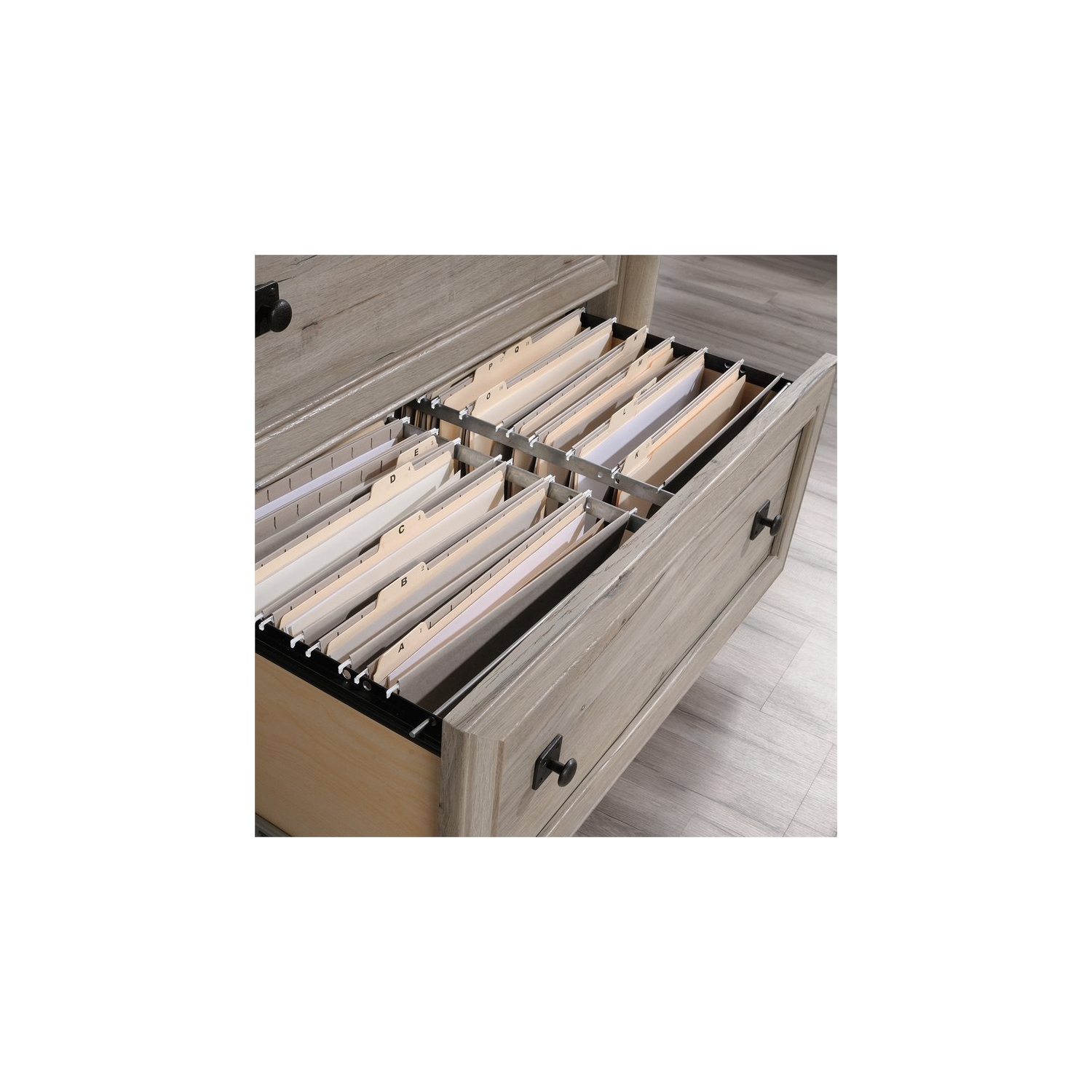 Sauder – Classeur latéral contemporain Palladia à 2 tiroirs, chêne divisé