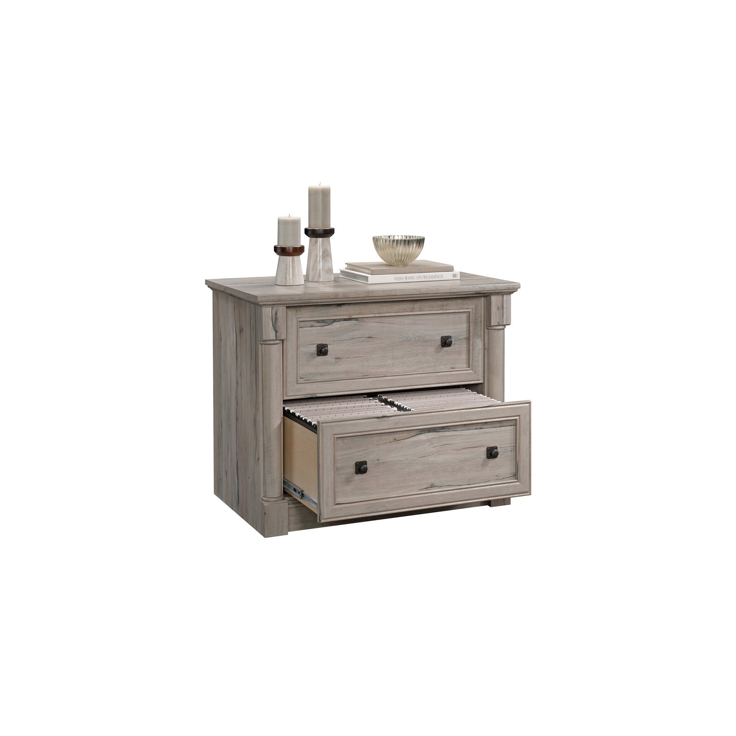 Sauder – Classeur latéral contemporain Palladia à 2 tiroirs, chêne divisé