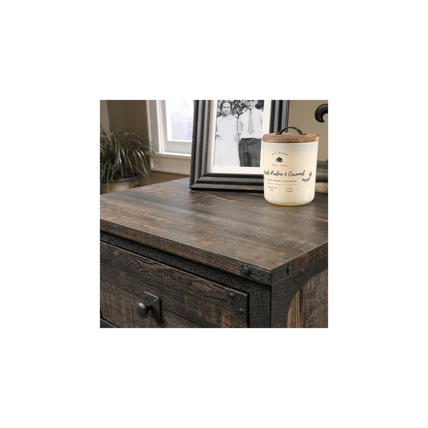 Sauder – Classeur mobile à 2 tiroirs Steel River, chêne charbon/noir